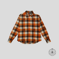 Chemise à manches longues boutonnée Louis Vuitton en flanelle tartan orange/noir/blanc