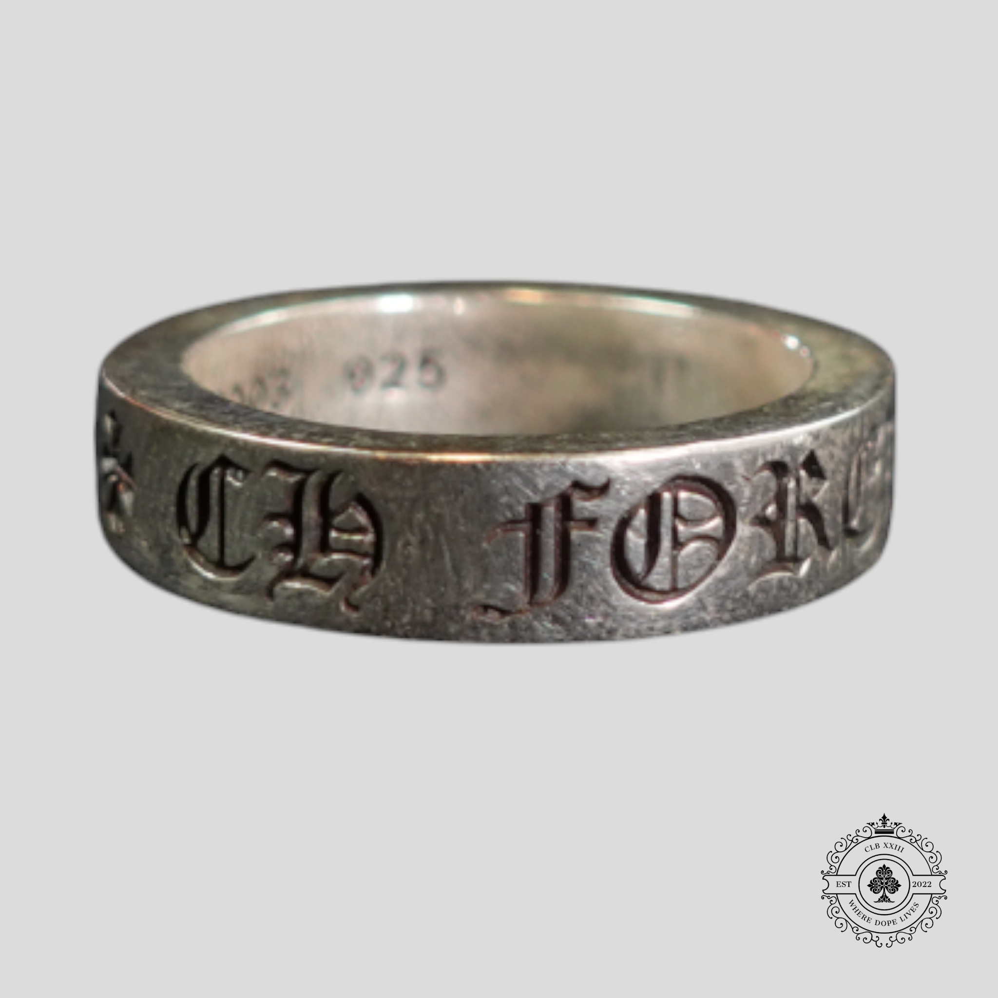 Chrome Hearts Bague CH Forever en argent