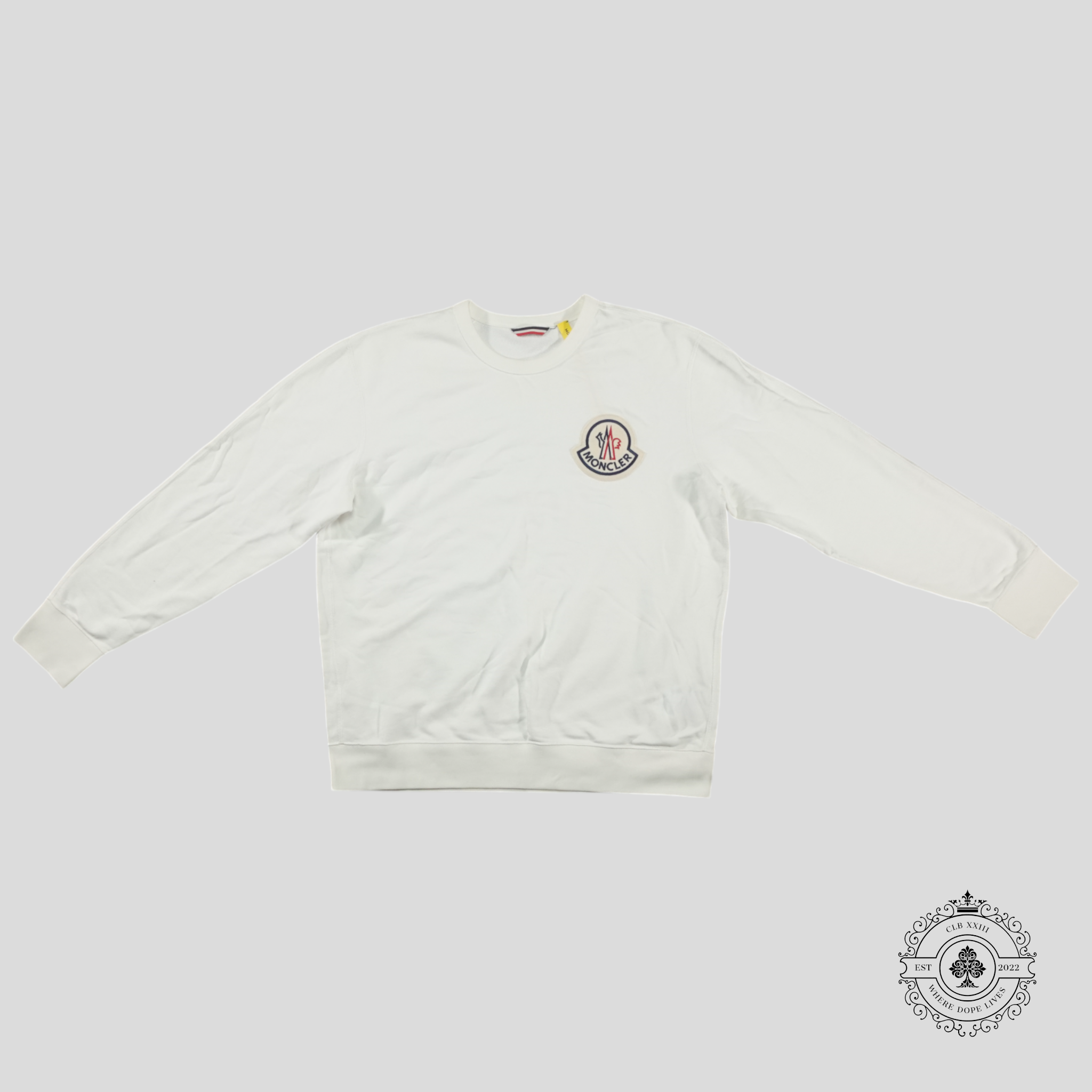 Moncler - Col Ras du Cou avec Logo Appliqué - Blanc