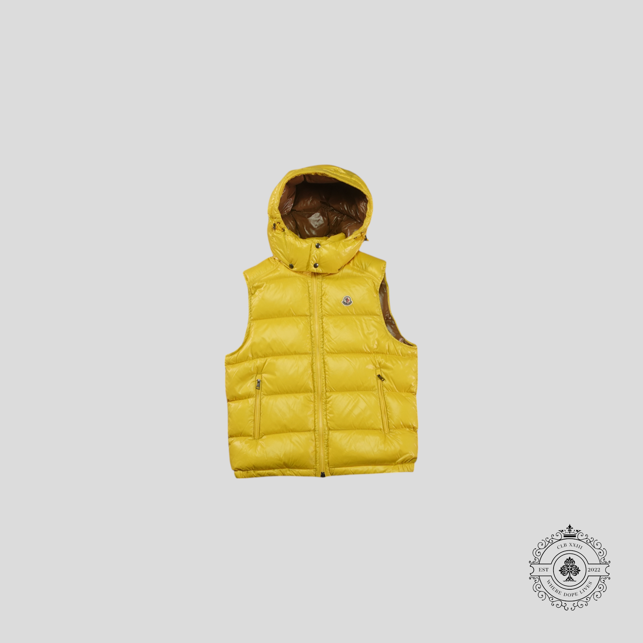 Gilet sans manches à capuche Bormes Moncler jaune