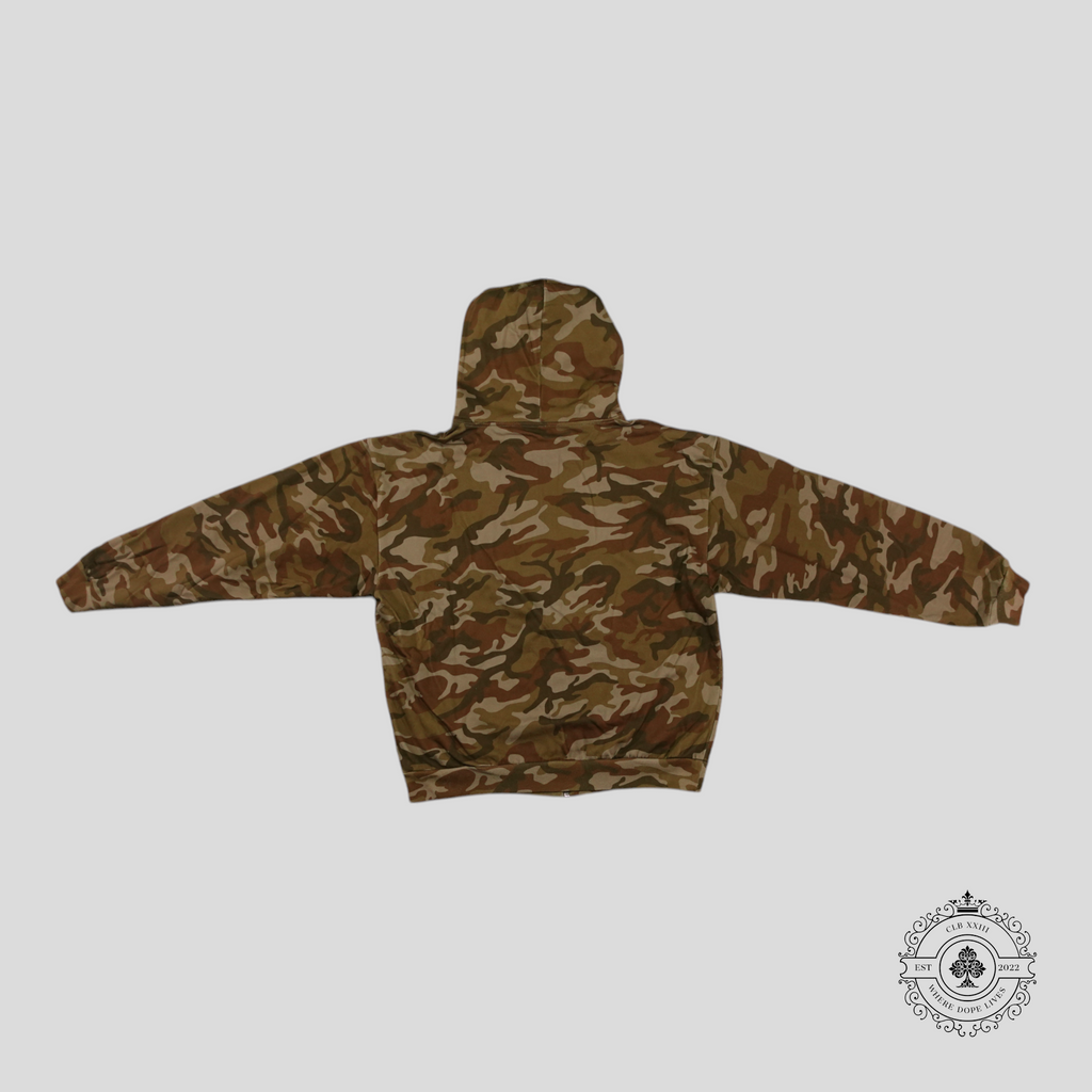 Sweat à capuche zippé Céline Camouflage