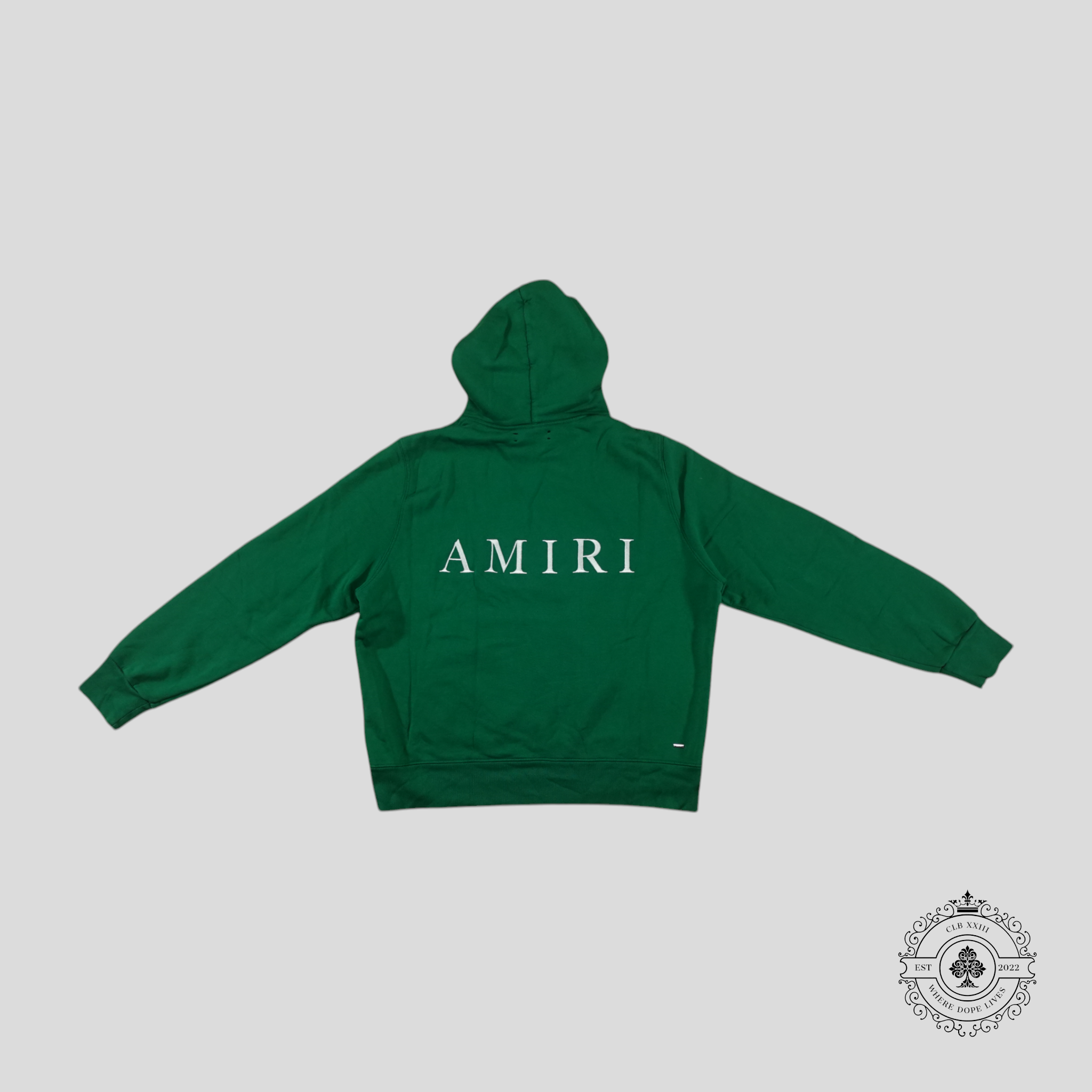 Sweat à capuche Amiri en vert, avec logo MA brodé