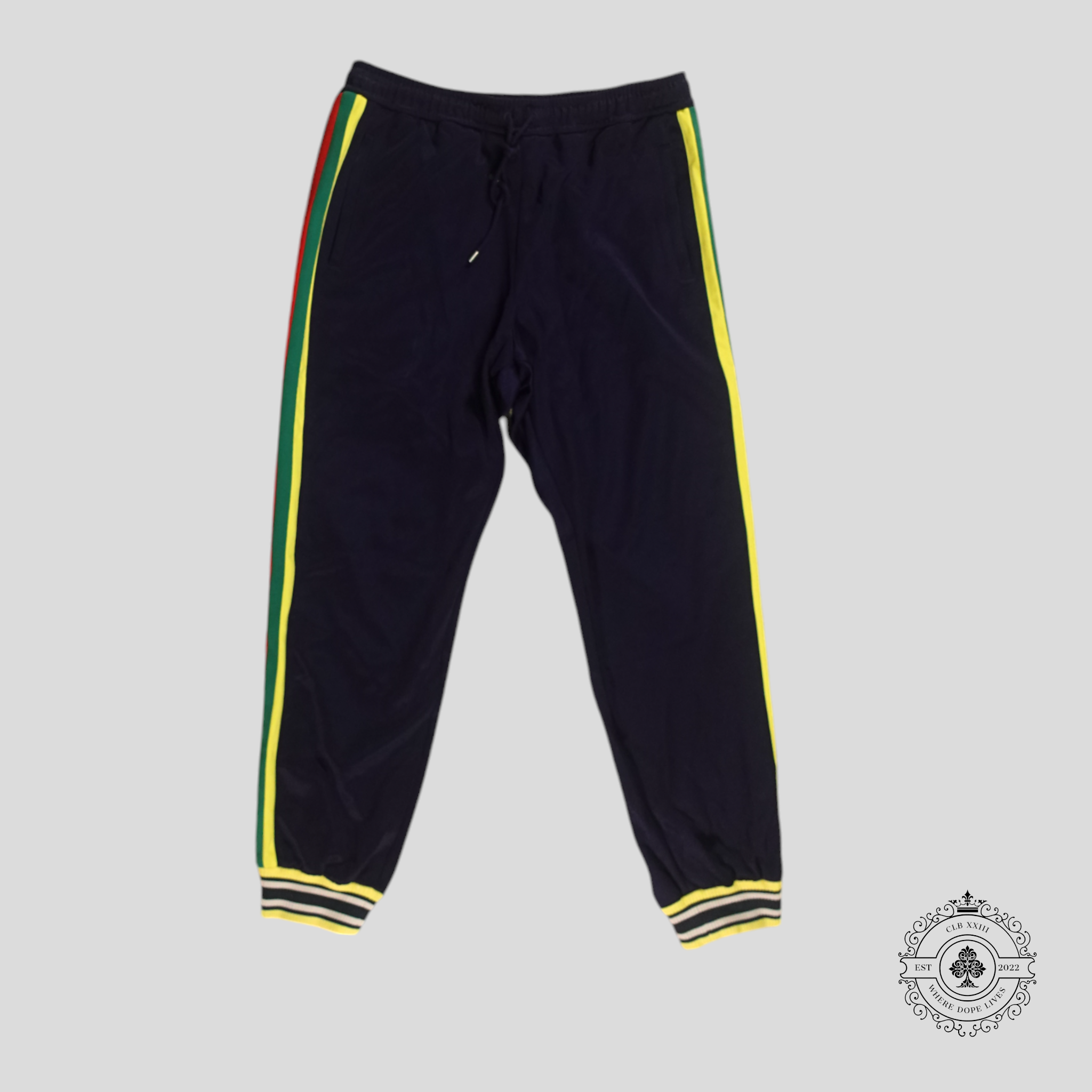 Pantalon de survêtement Gucci Interlocking G Patch bleu marine
