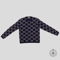 Pull Gucci GG Jacquard bleu marine