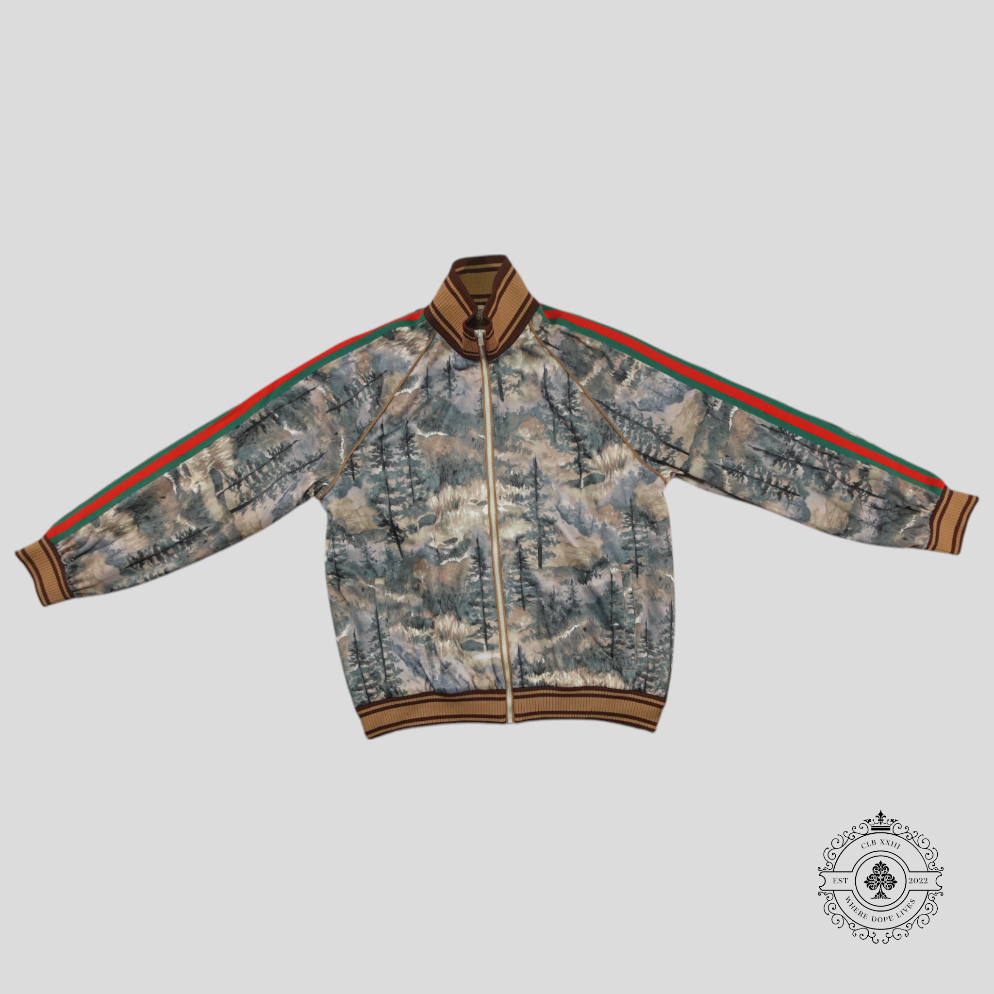 Veste technique imprimé forêt multicolore Gucci X The North Face
