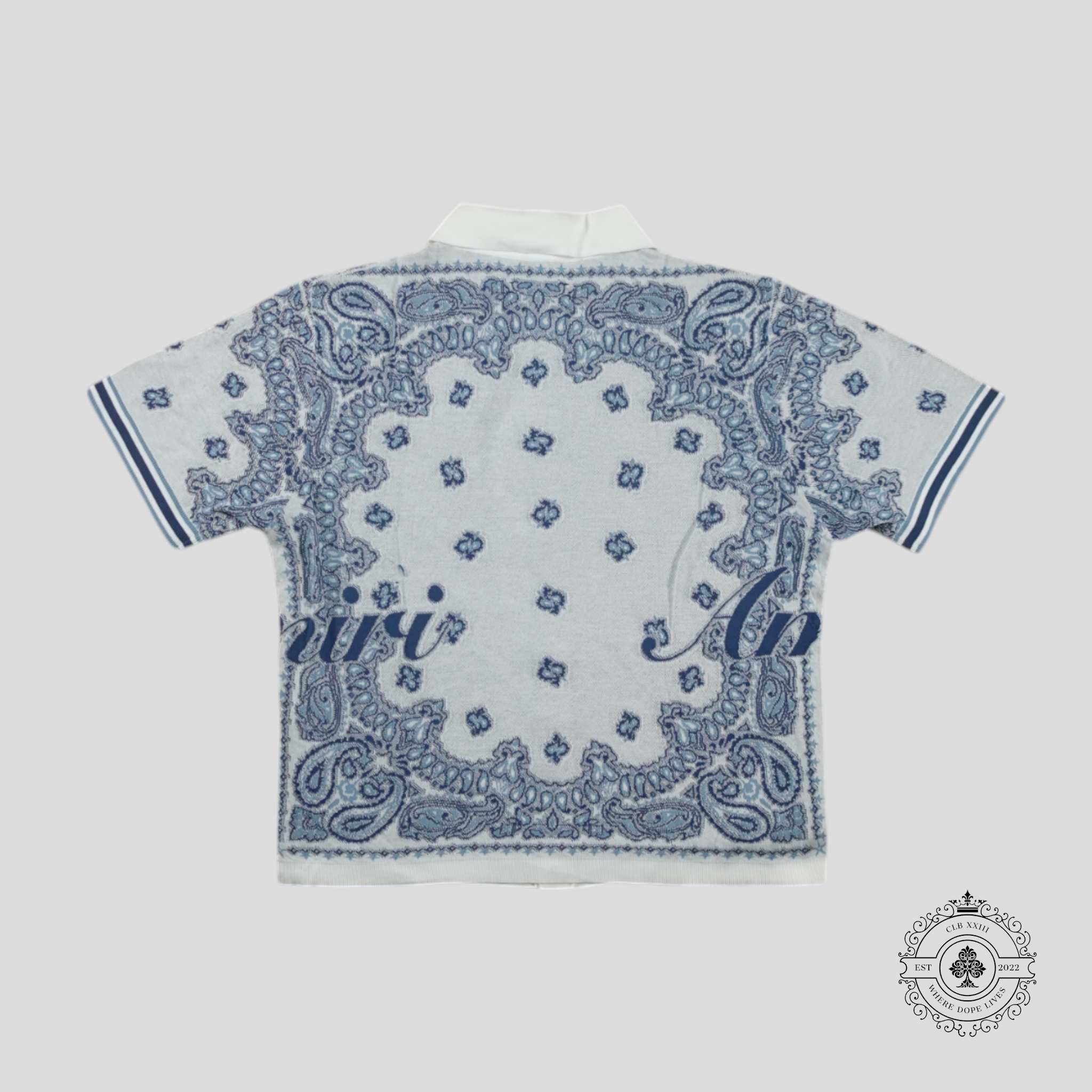 Polo jacquard bandana Amiri blanc