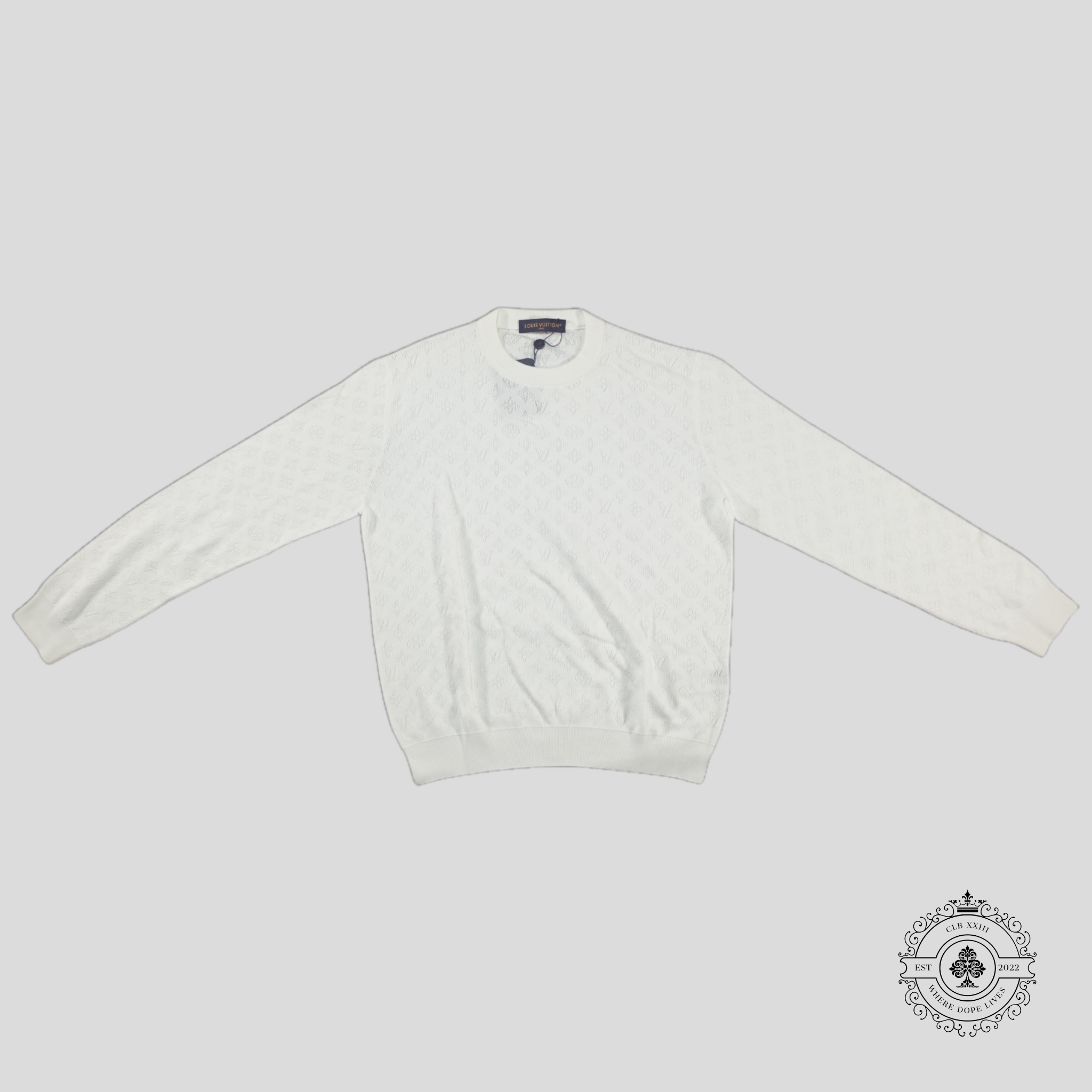 Pull Louis Vuitton Monogram Pointelle blanc