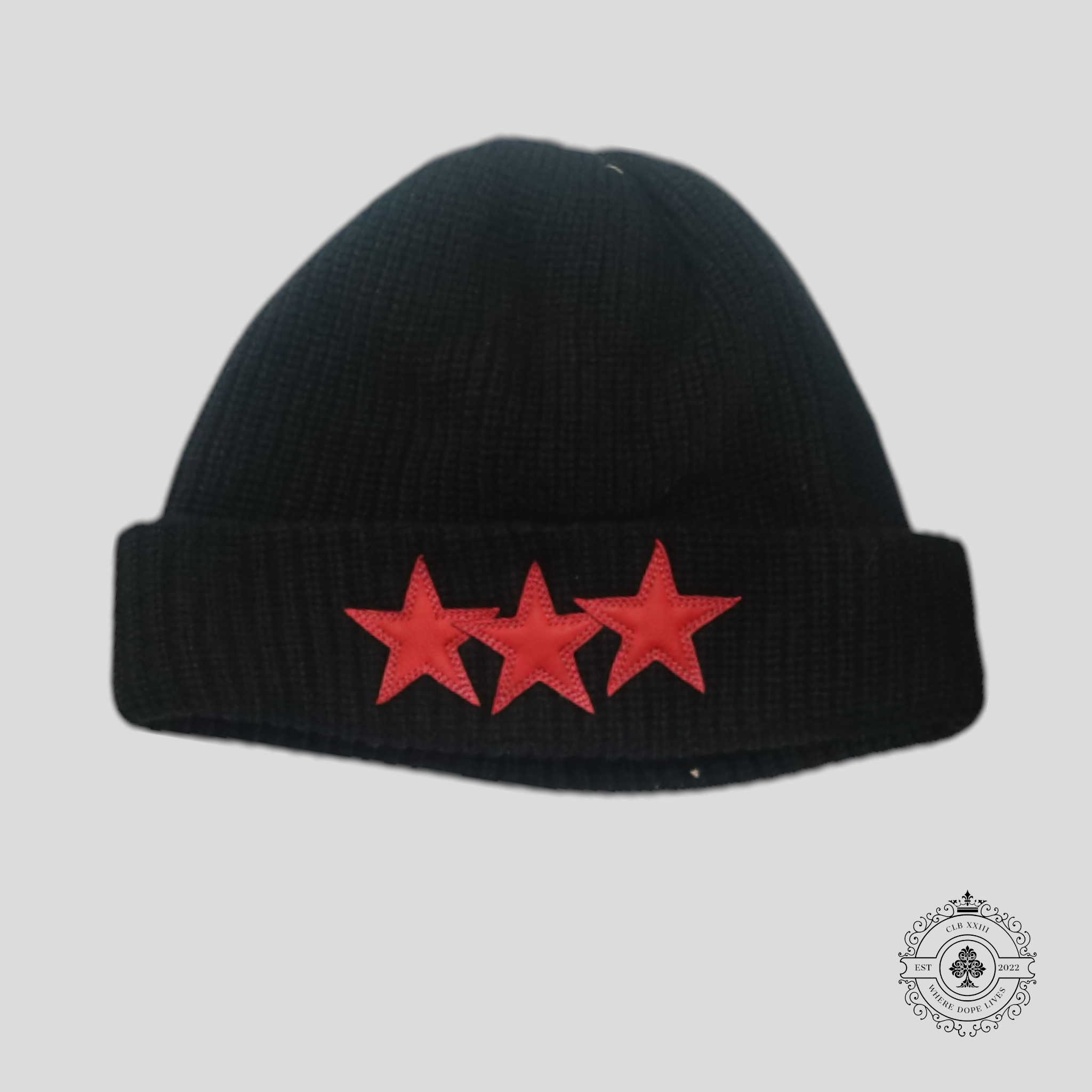 Bonnet en cuir noir Chrome Hearts avec étoile