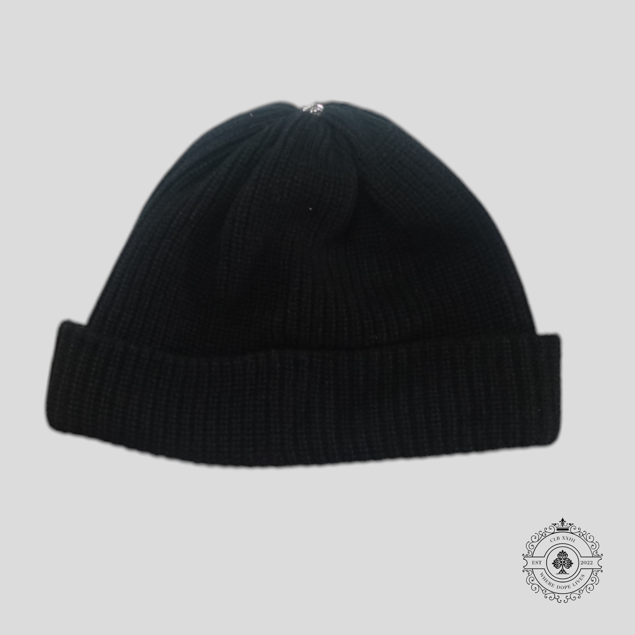 Bonnet en cuir noir Chrome Hearts avec étoile