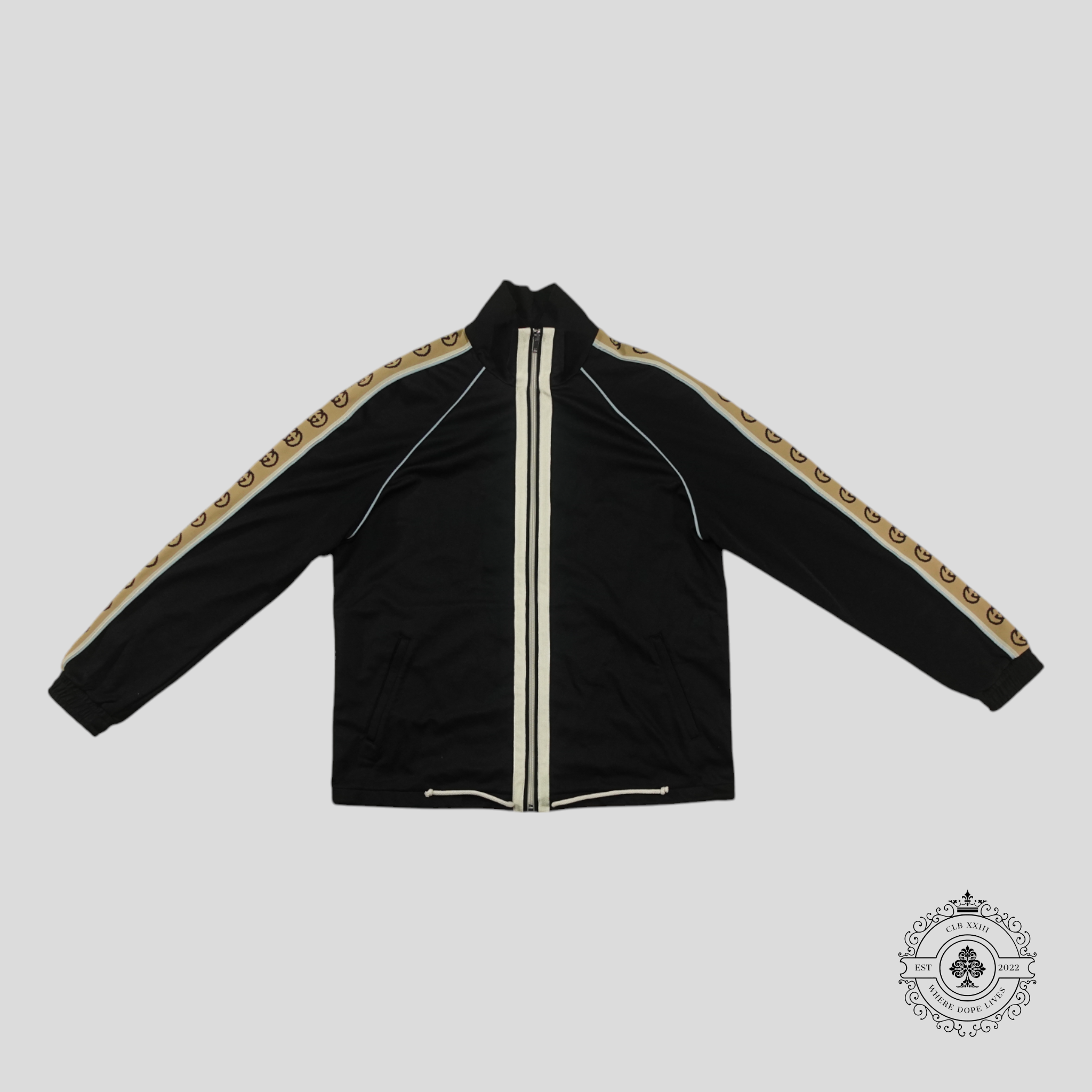 Veste de survêtement technique en jacquard GG et bande Web Gucci noire