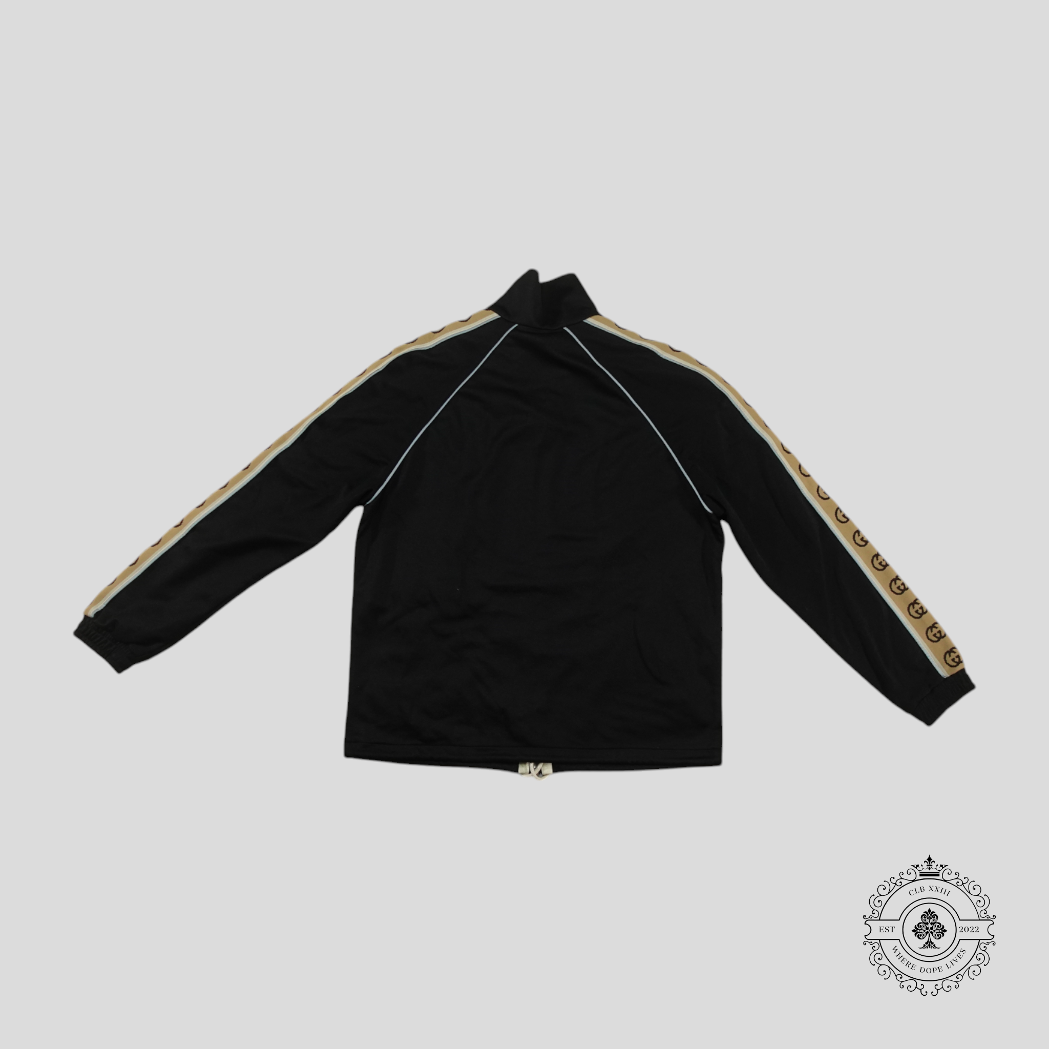 Veste de survêtement technique en jacquard GG et bande Web Gucci noire