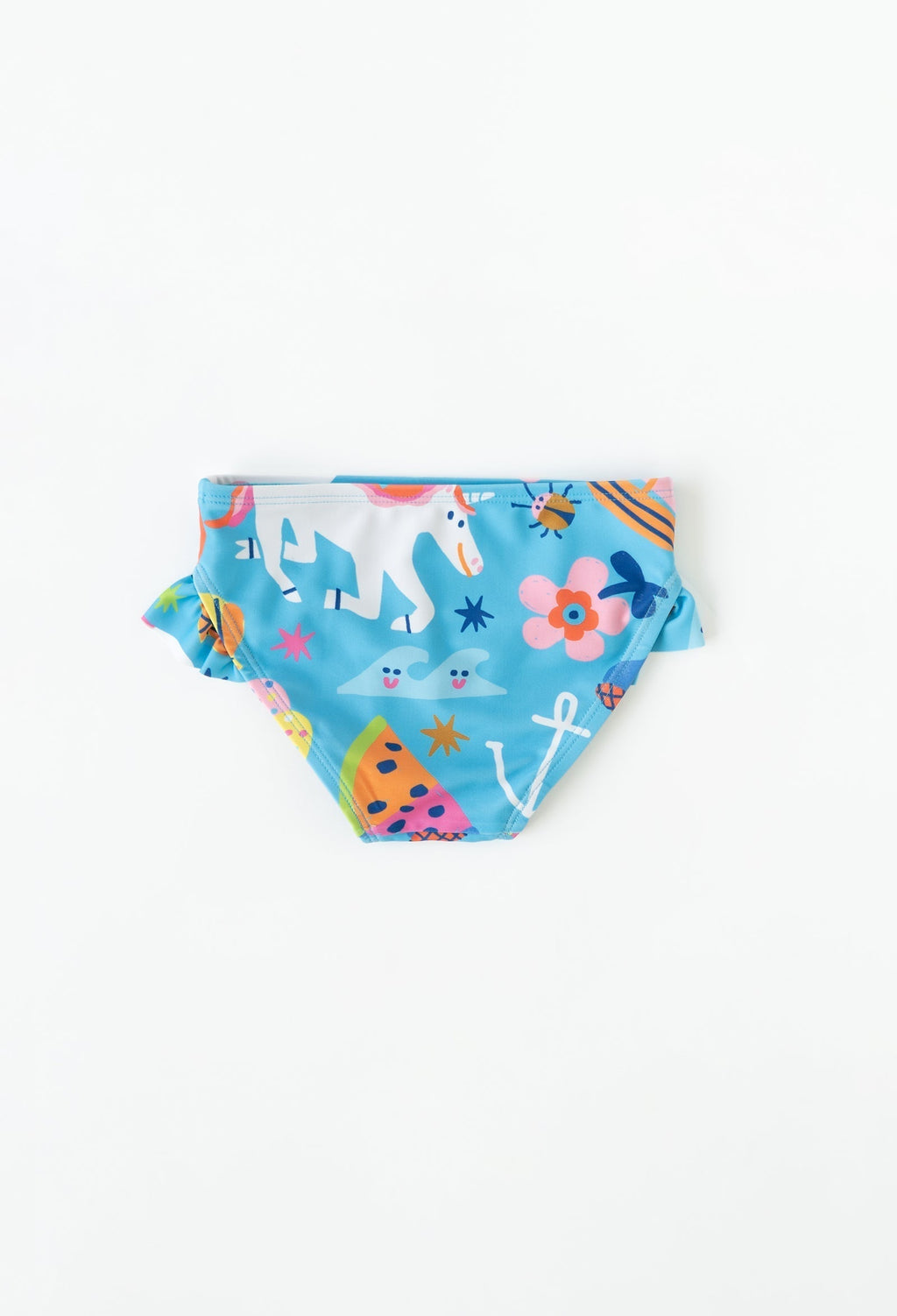 Bas de maillot à volants pour filles | Arcs-en-ciel et licornes