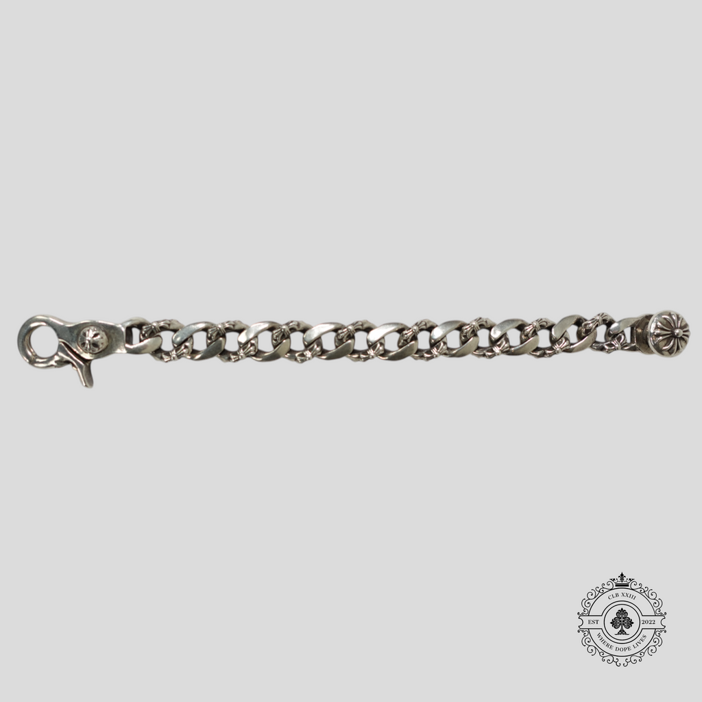 Bracelet Chrome Hearts Cross Link avec fermoir mousqueton en argent