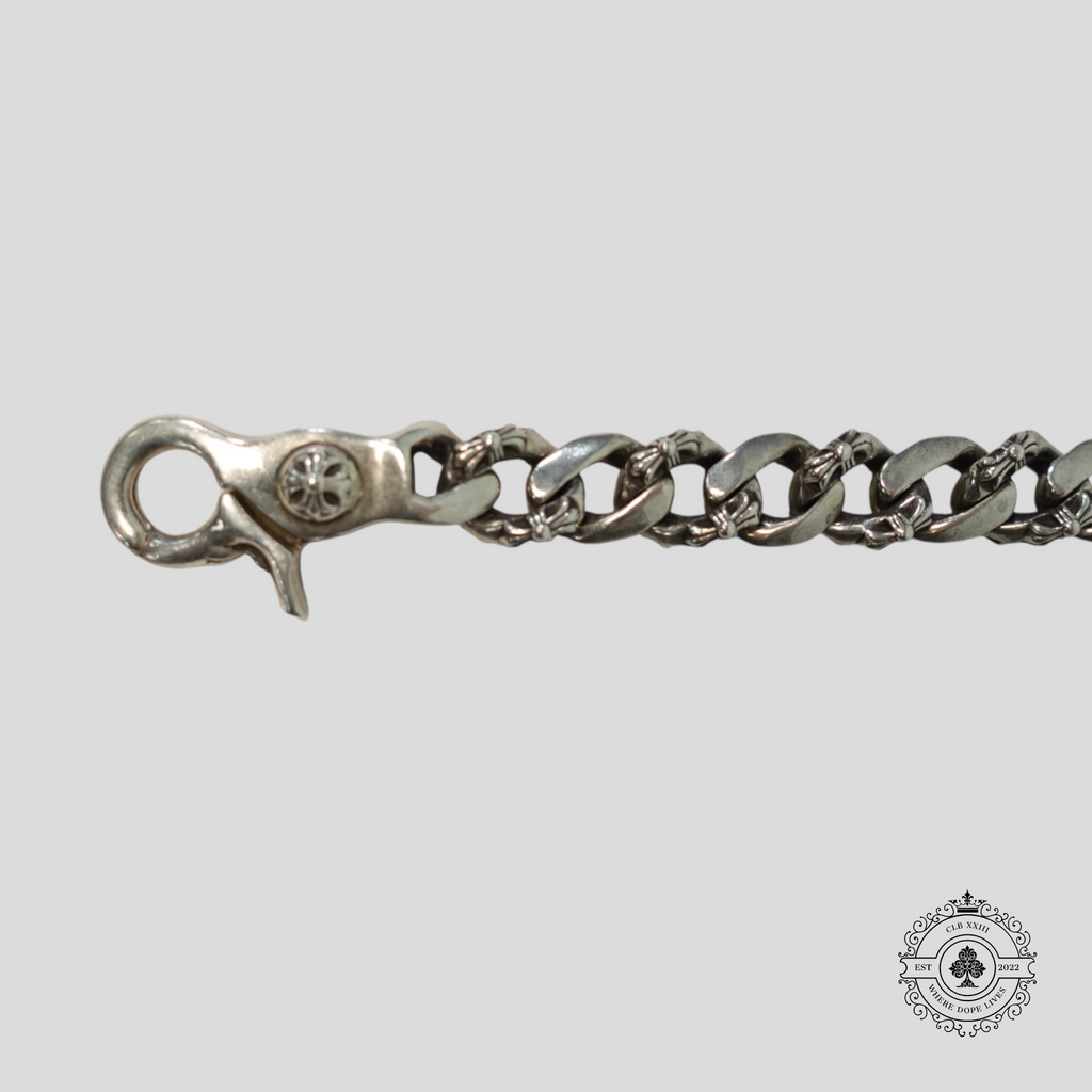 Bracelet Chrome Hearts Cross Link avec fermoir mousqueton en argent