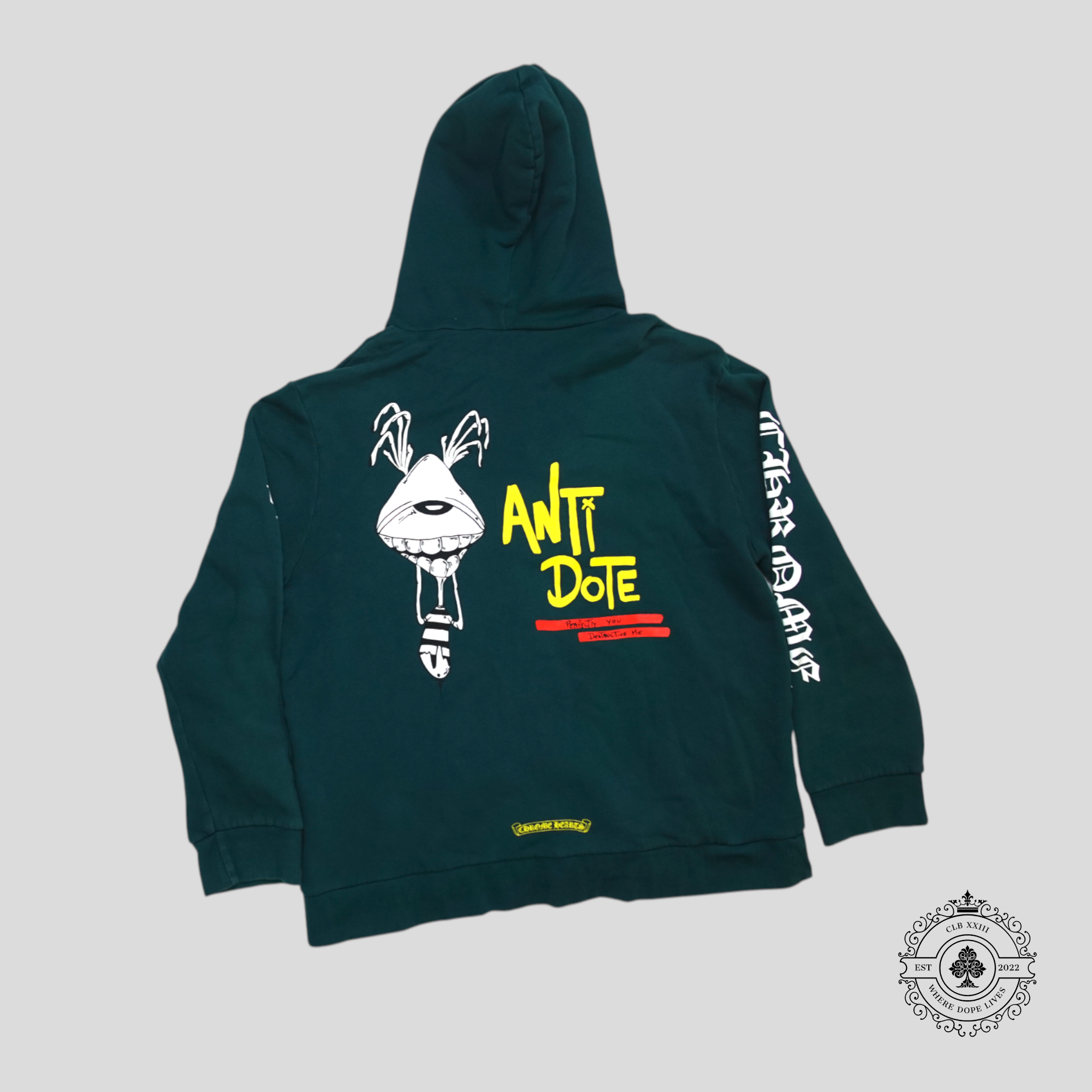 Sweat à capuche zippé Chrome Hearts Matty Boy Antidote vert