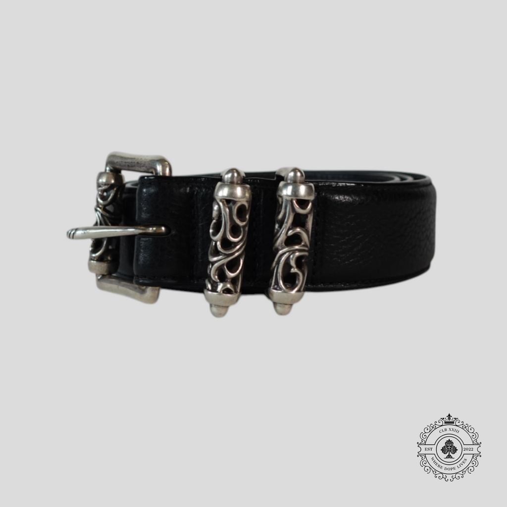 Ceinture Chrome Hearts Silver Roller noire
