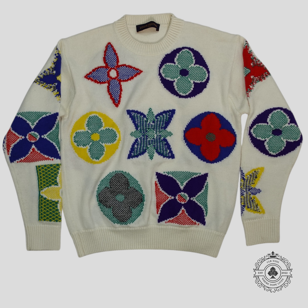 Pull en maille Monogram Louis Vuitton Blanc/Multicolore