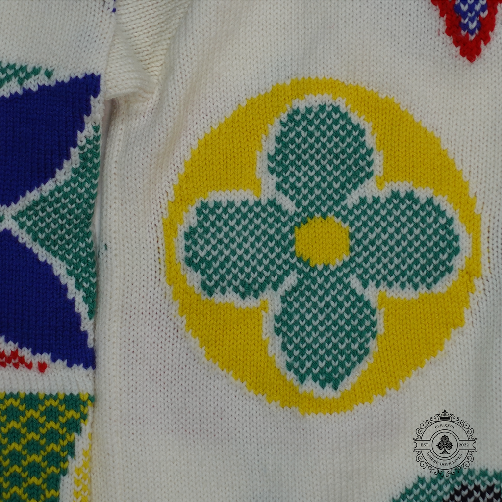 Pull en maille Monogram Louis Vuitton Blanc/Multicolore