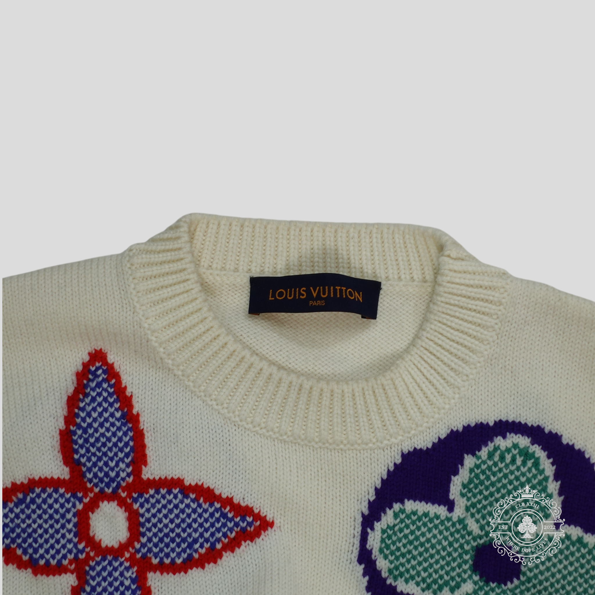 Pull en maille Monogram Louis Vuitton Blanc/Multicolore