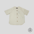 Chemise en jean de baseball Louis Vuitton à monogramme embossé, blanc