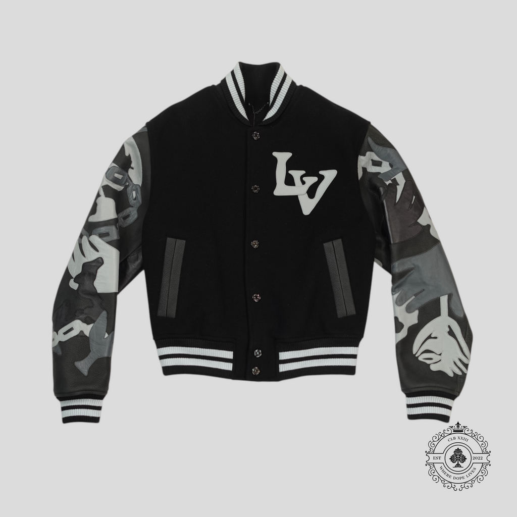 Blouson teddy Louis Vuitton Chaînes Camo noir
