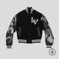 Blouson teddy Louis Vuitton Chaînes Camo noir