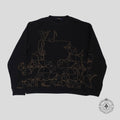 Sweat ras du cou brodé noir Louis Vuitton Music Line