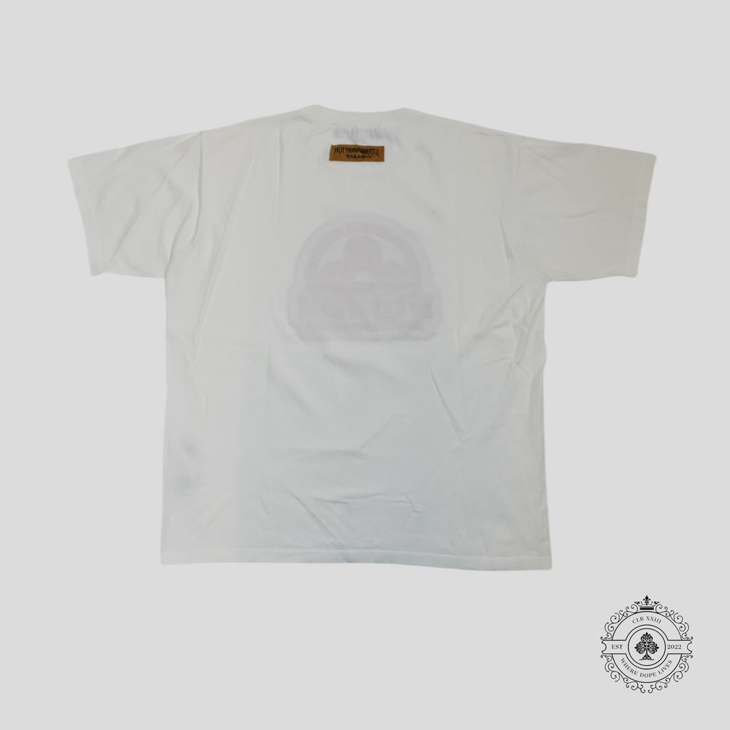 T-shirt col rond à manches courtes imprimé Louis Vuitton blanc