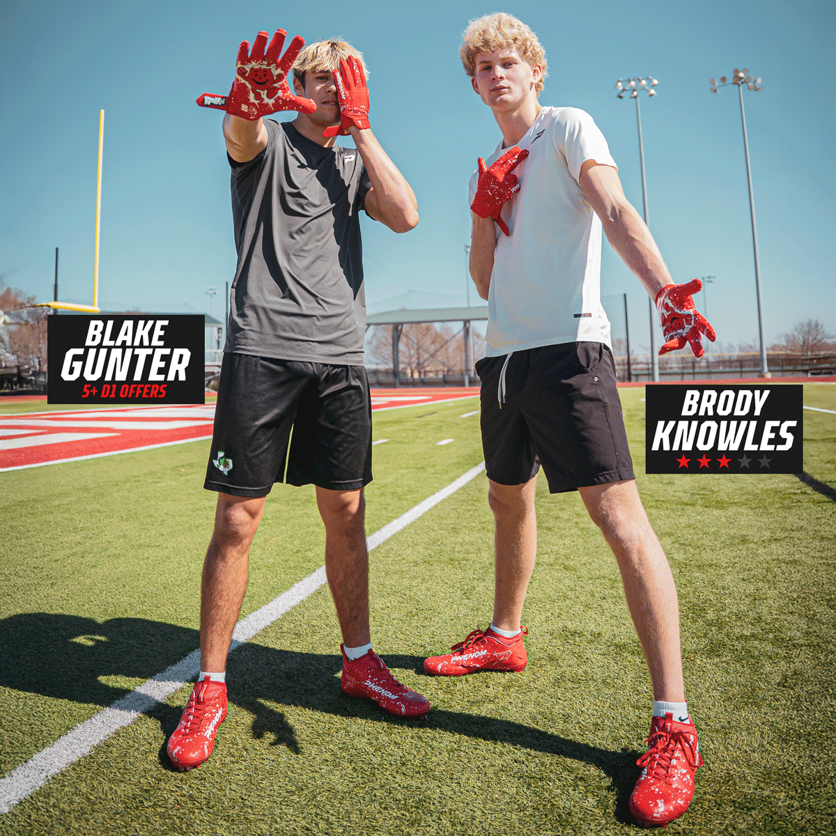 Chaussures de football américain Kool-Aid « Cherry » - Quantum Speed par Phenom Elite