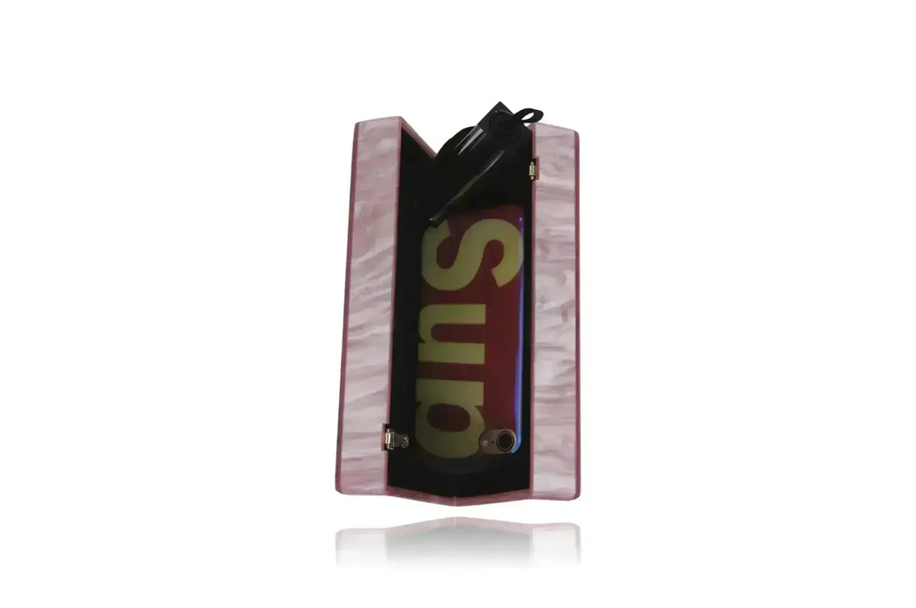 Pochette rigide en acrylique Cactus rose et vert