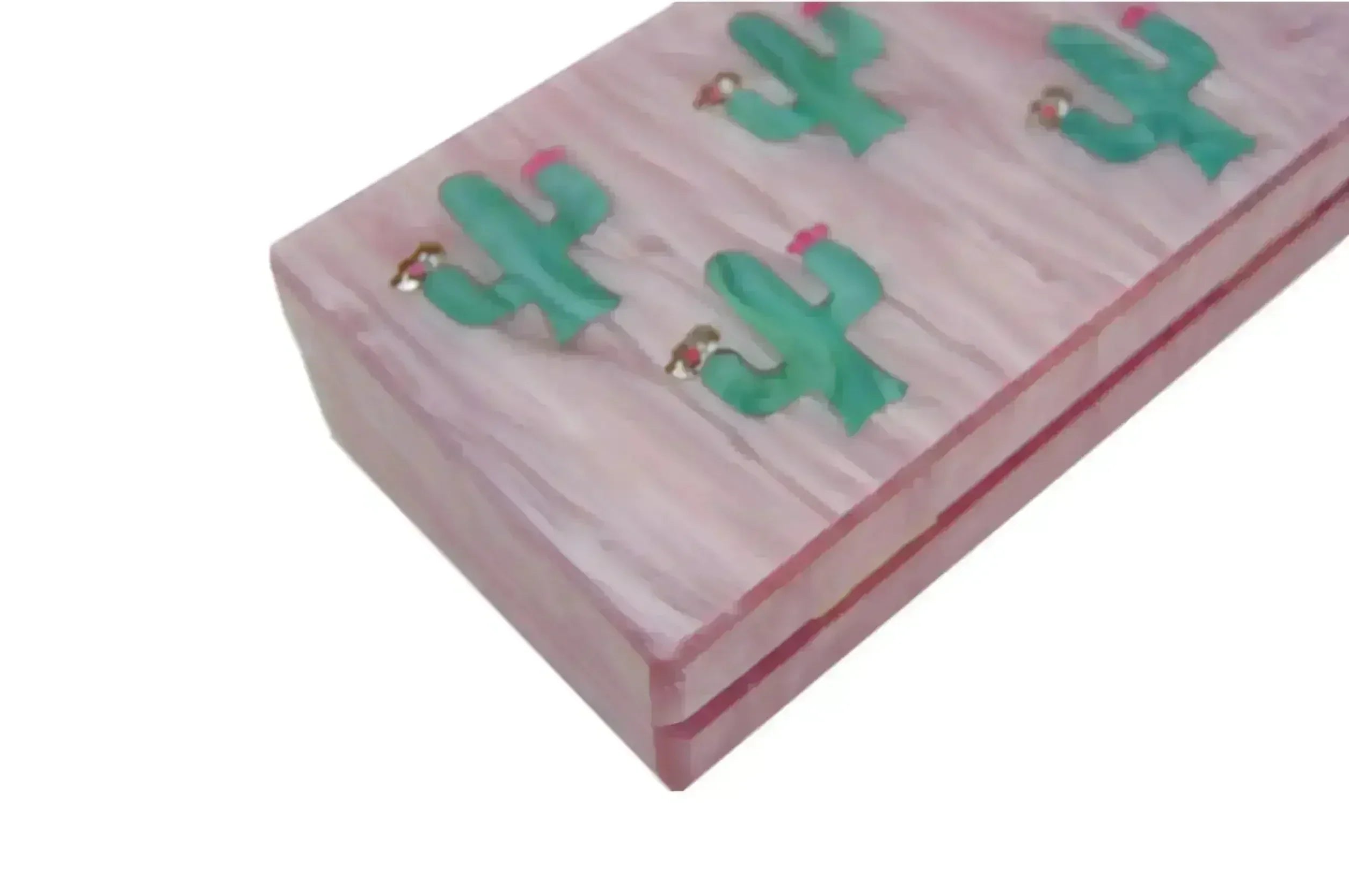 Pochette rigide en acrylique Cactus rose et vert
