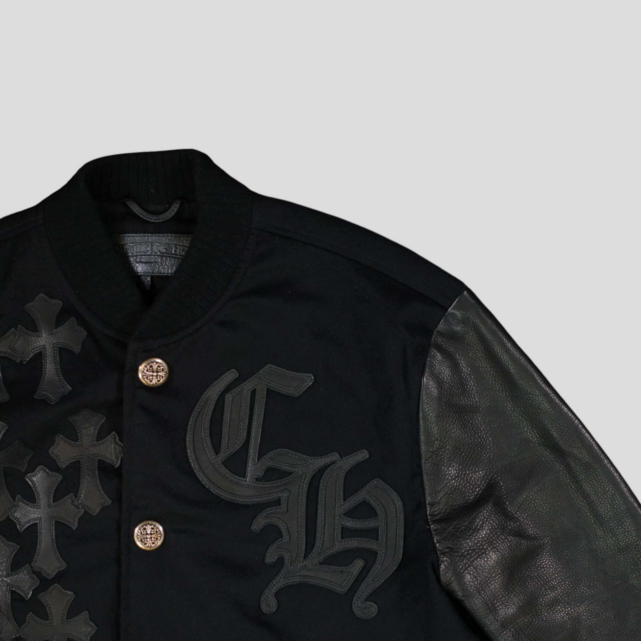 Blouson Teddy Chrome Hearts Cross Patch Noir