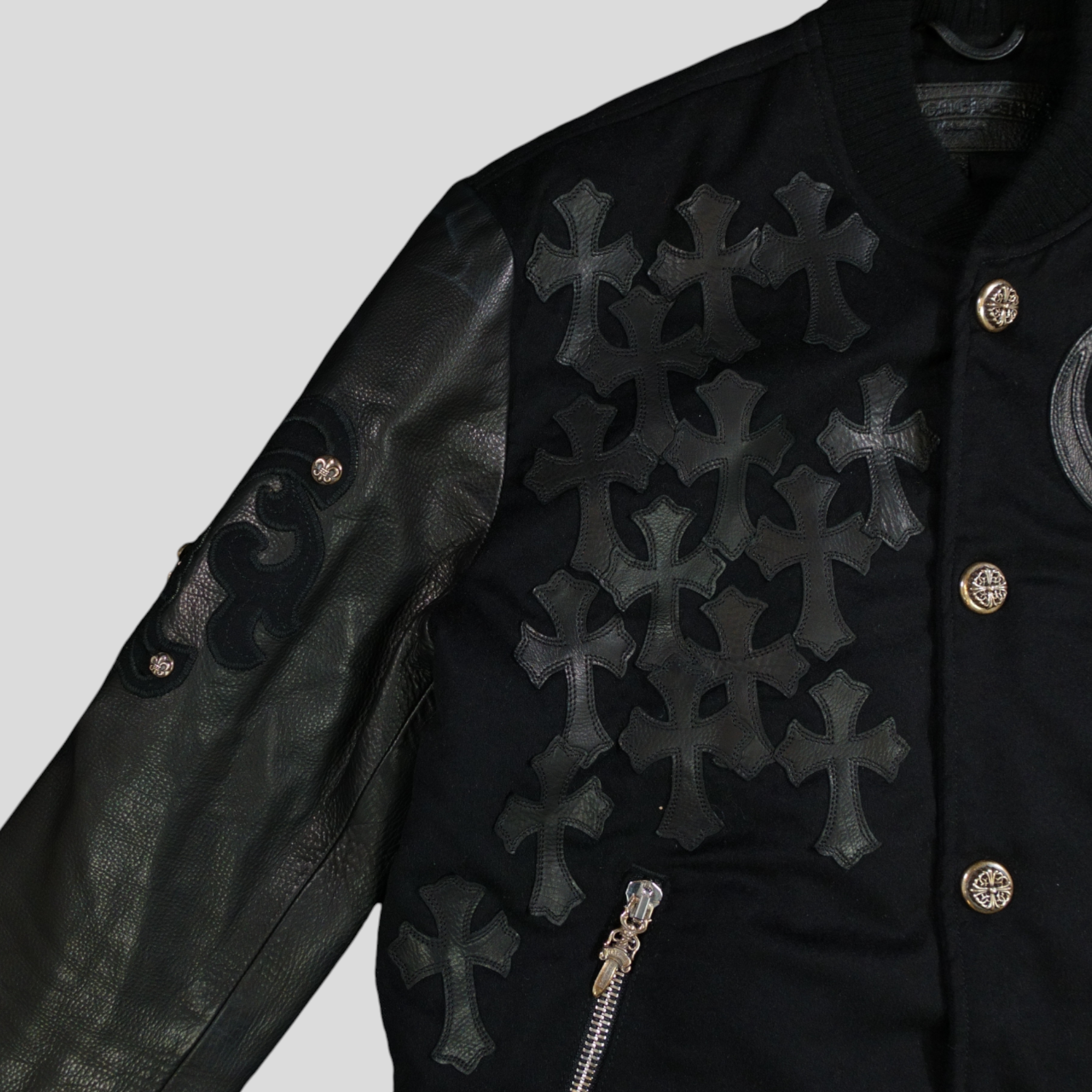 Blouson Teddy Chrome Hearts Cross Patch Noir