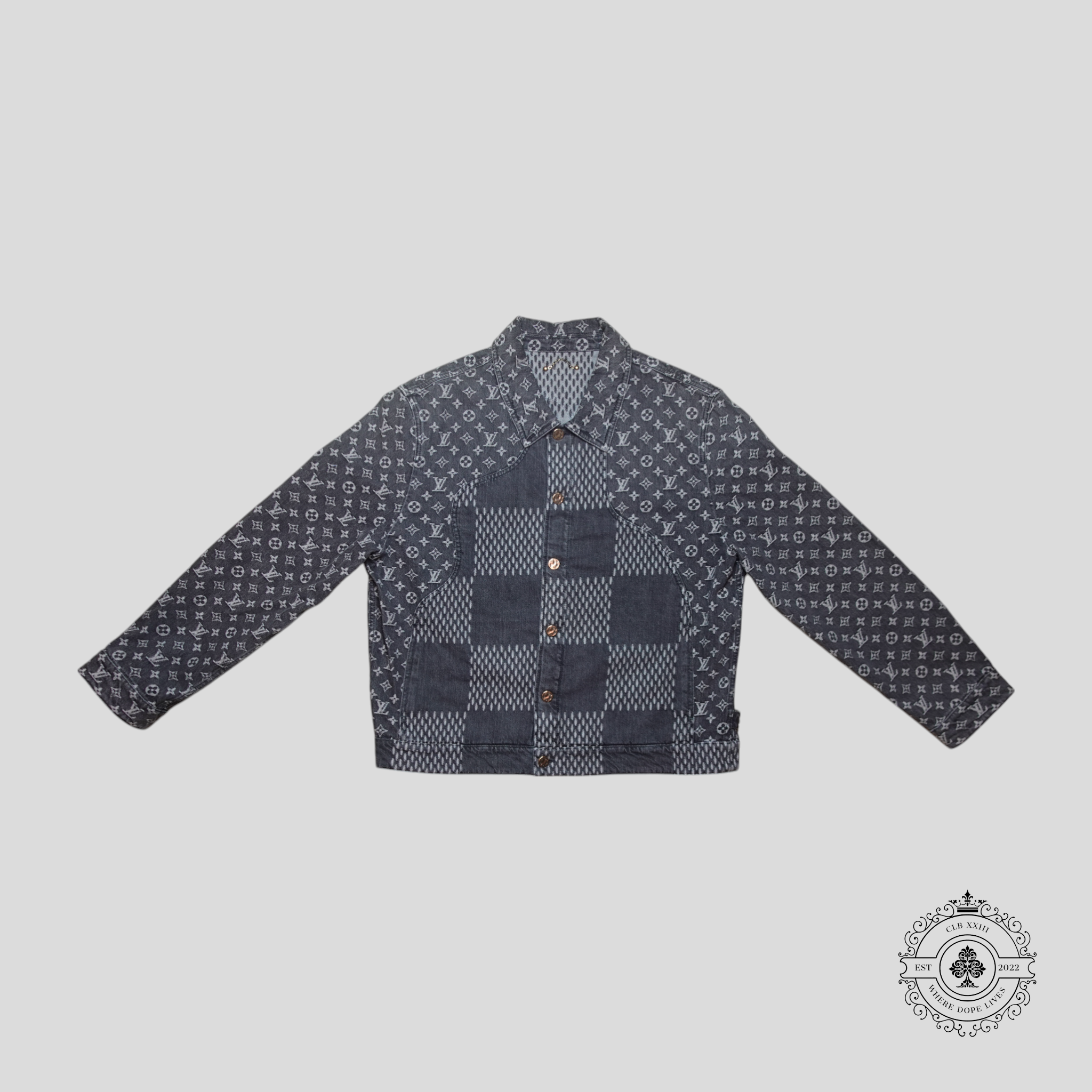 Veste en jean jacquard Monogram Louis Vuitton Nigo gris