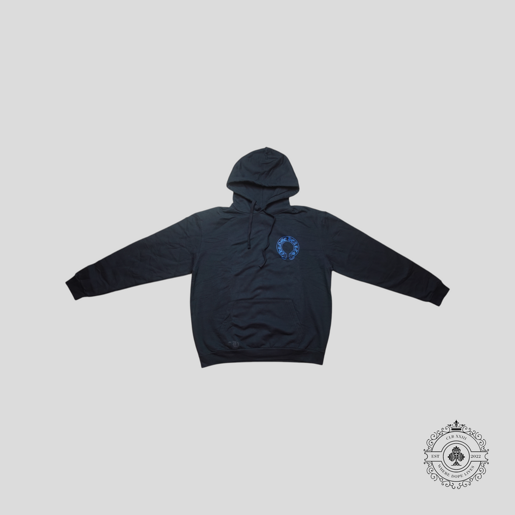 Sweat à capuche Chrome Hearts fer à cheval Noir/Bleu