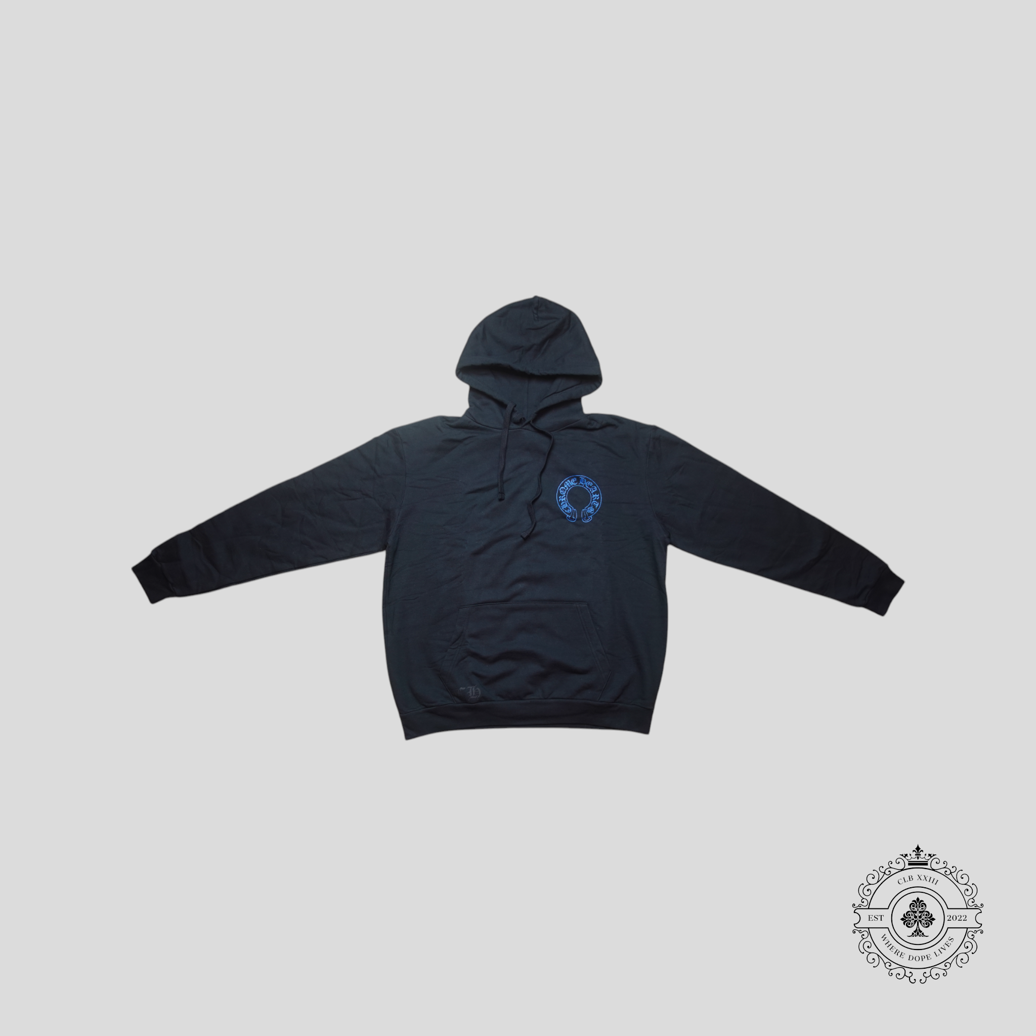 Sweat à capuche Chrome Hearts fer à cheval Noir/Bleu