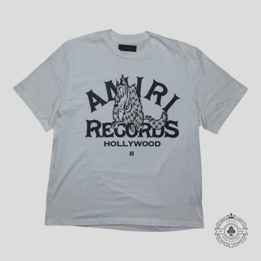 T-shirt Amiri Records Loup Blanc/Noir
