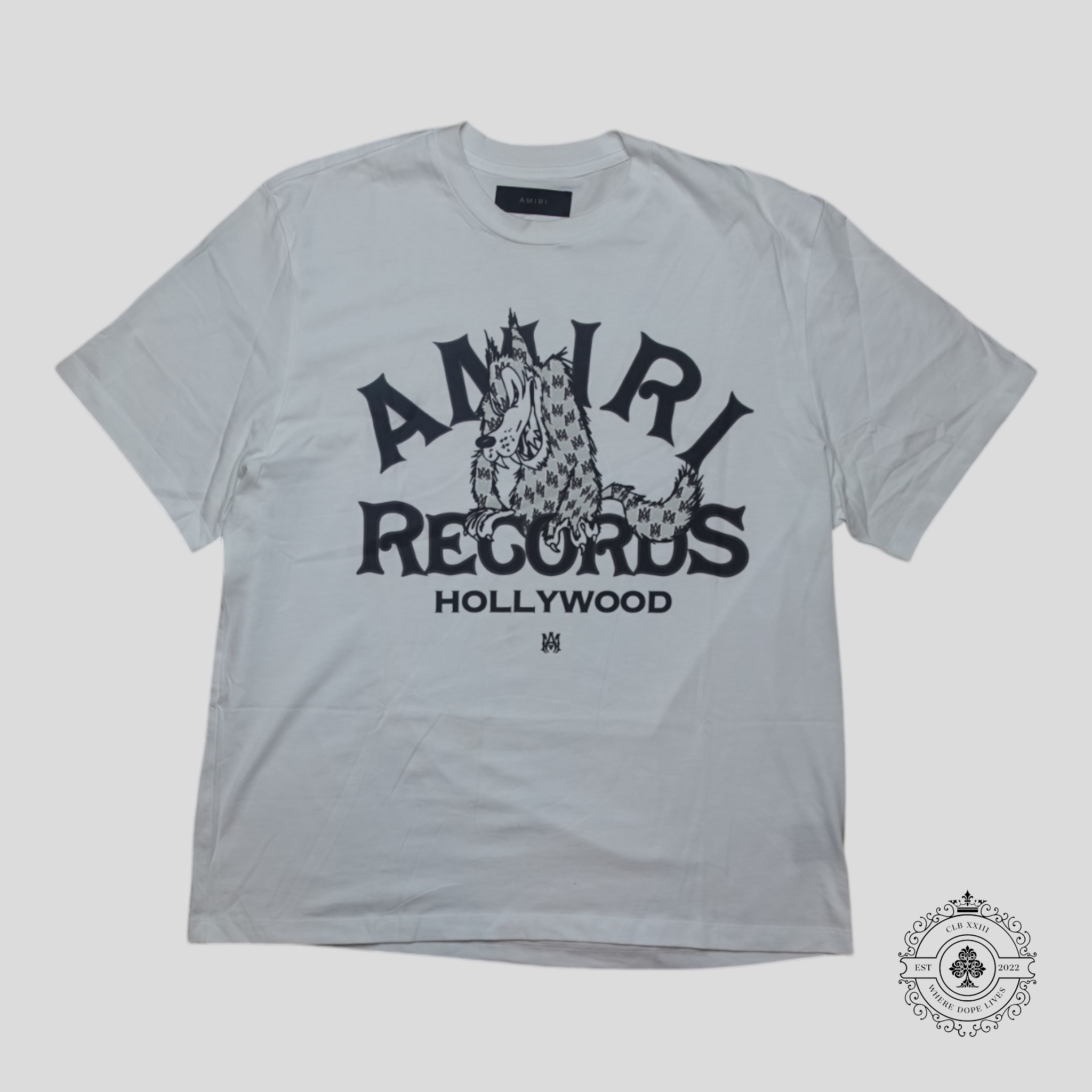 T-shirt Amiri Records Loup Blanc/Noir