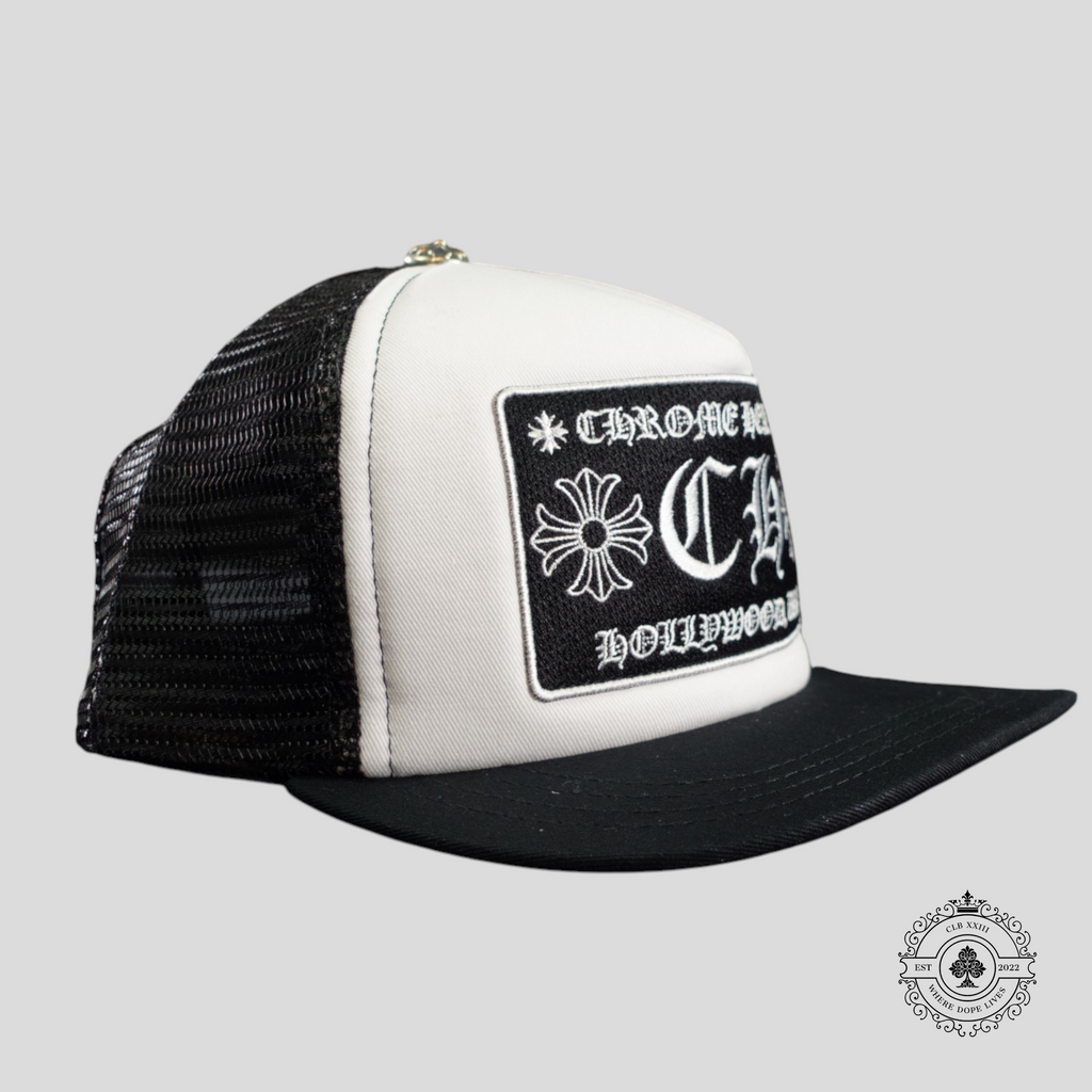 Casquette Trucker Chrome Hearts Hollywood CH Patch Blanche