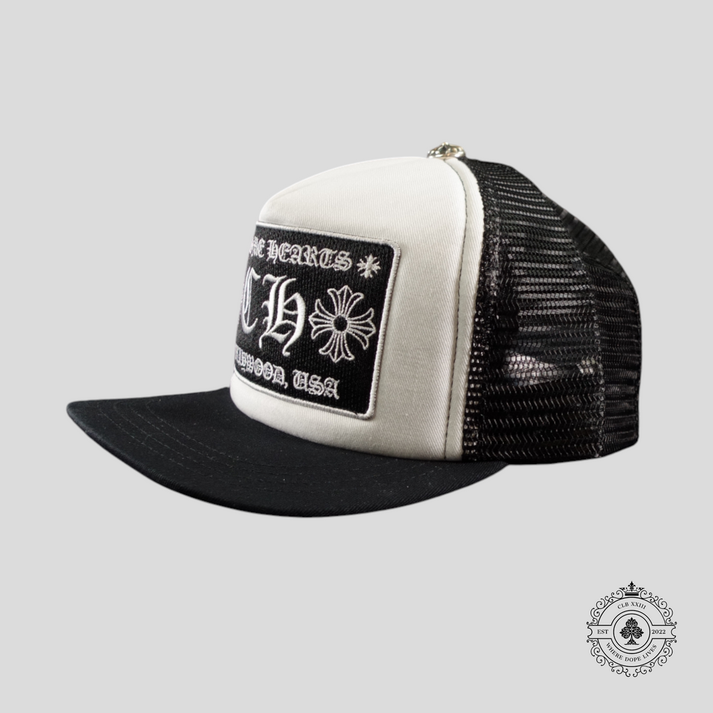 Casquette Trucker Chrome Hearts Hollywood CH Patch Blanche