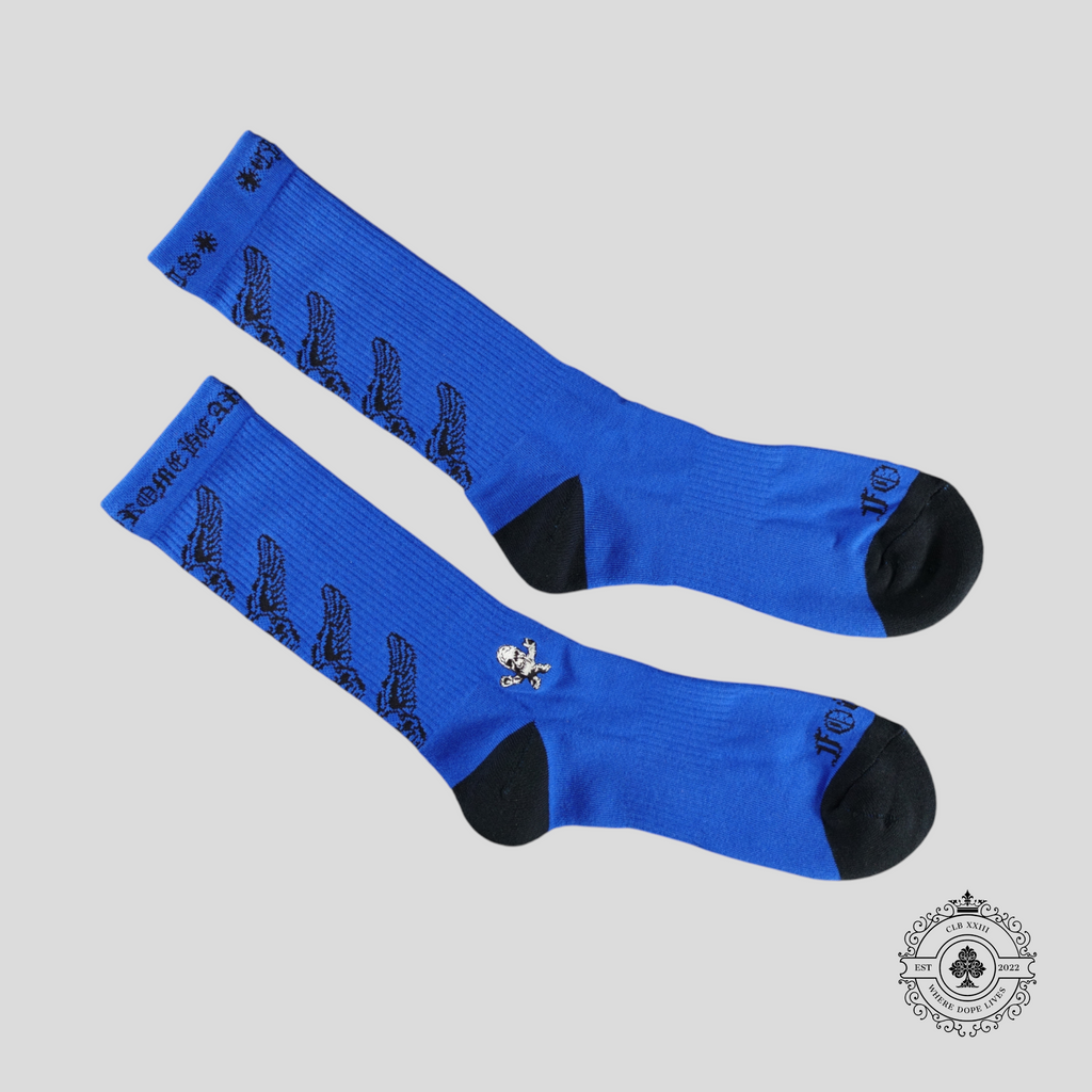 Chaussettes Chrome Hearts Foti bleues