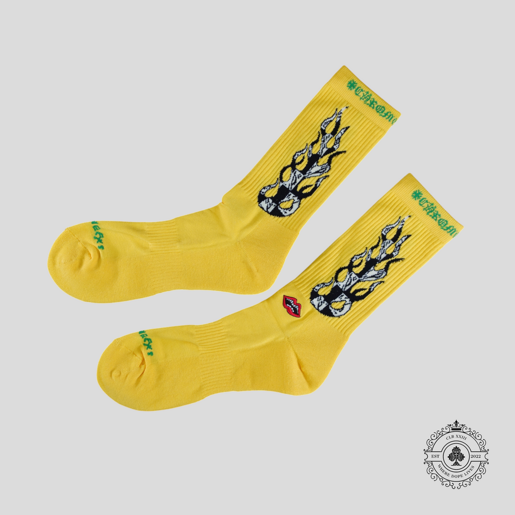 Chaussettes Chrome Hearts 99 Eyes jaunes