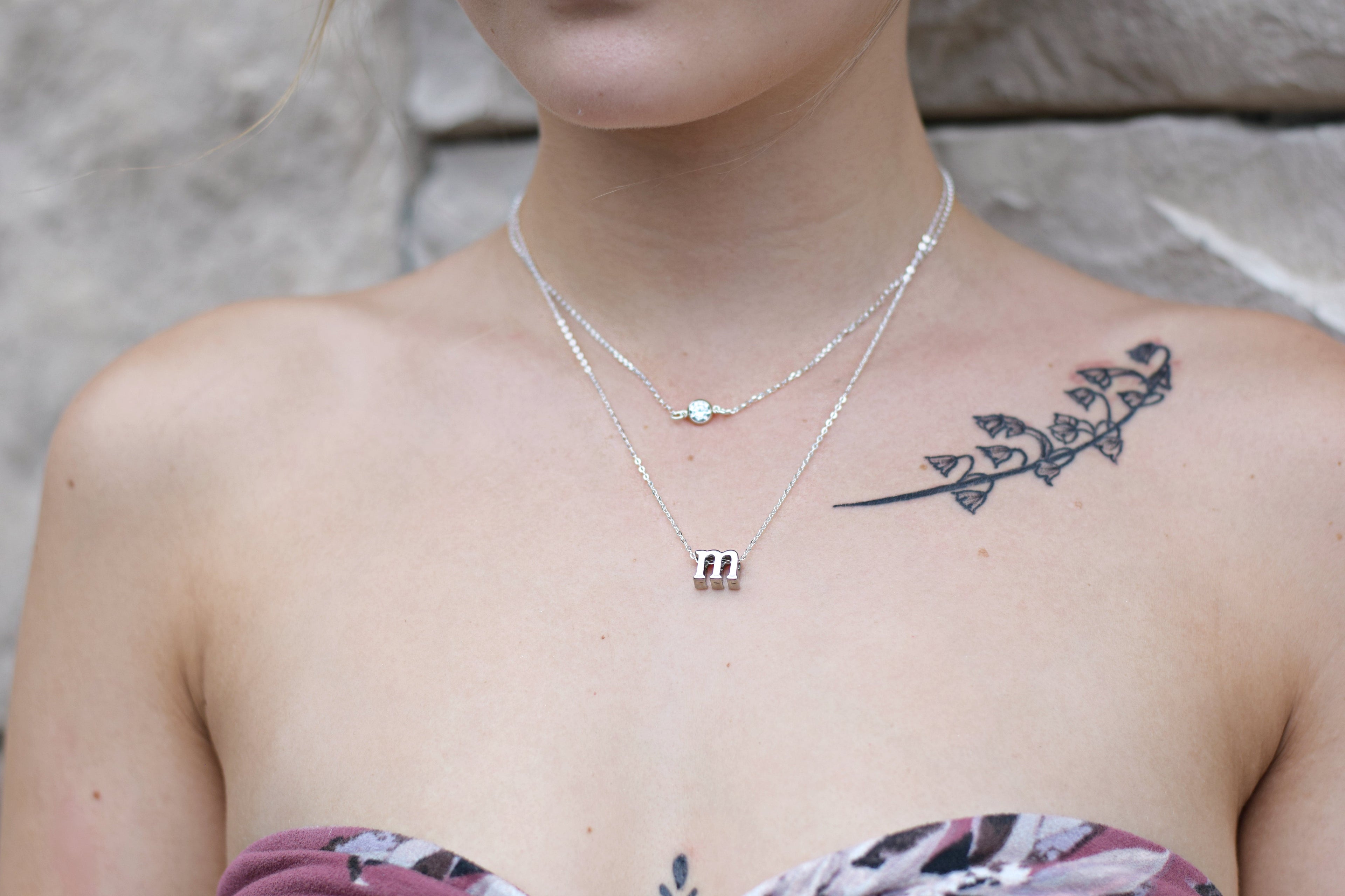 Collier initial lettre argent - Collier initial pour femme - Collier pendentif lettre alphabet