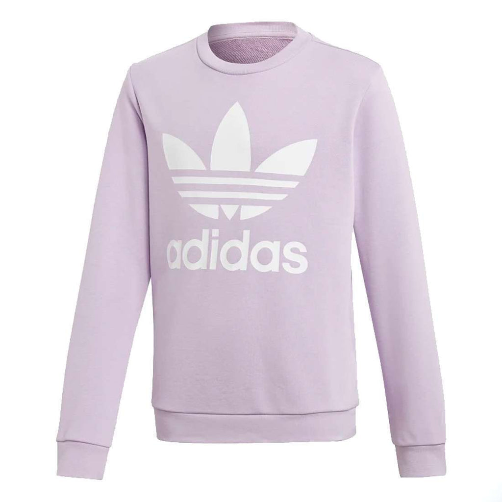 adidas Originals Sweat-shirt ras du cou trèfle pour enfant (junior) - Violet éclatant / Blanc