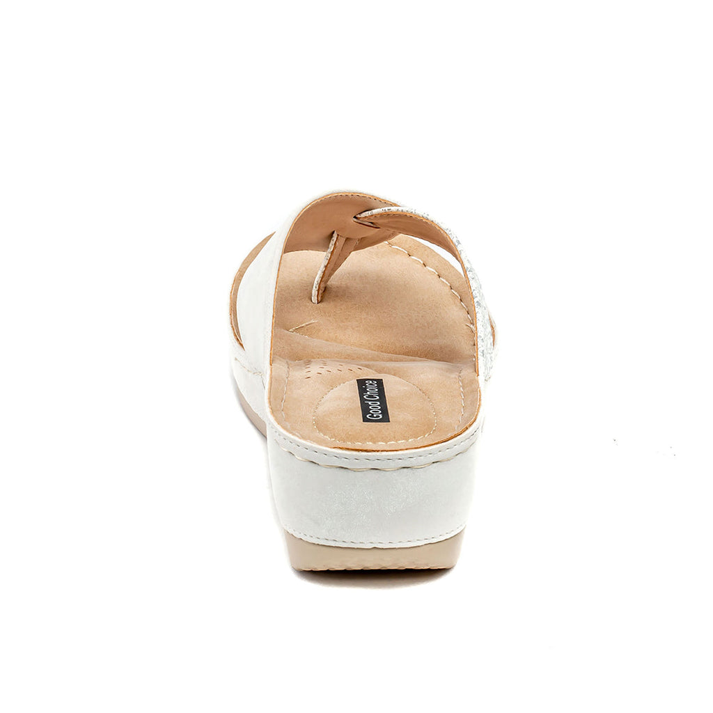 Sandales compensées blanches Dafni pour femme