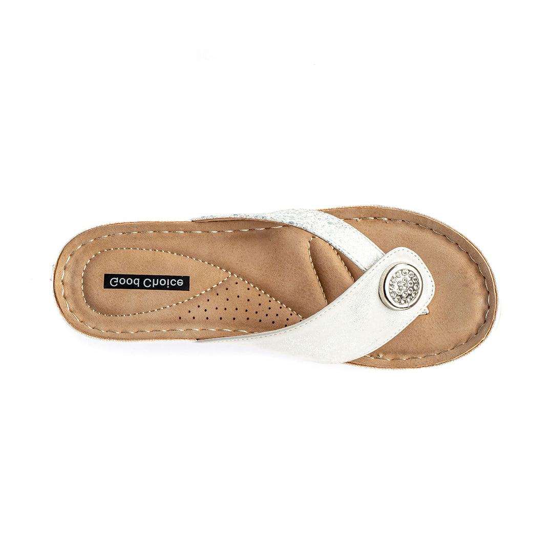 Sandales compensées blanches Dafni pour femme