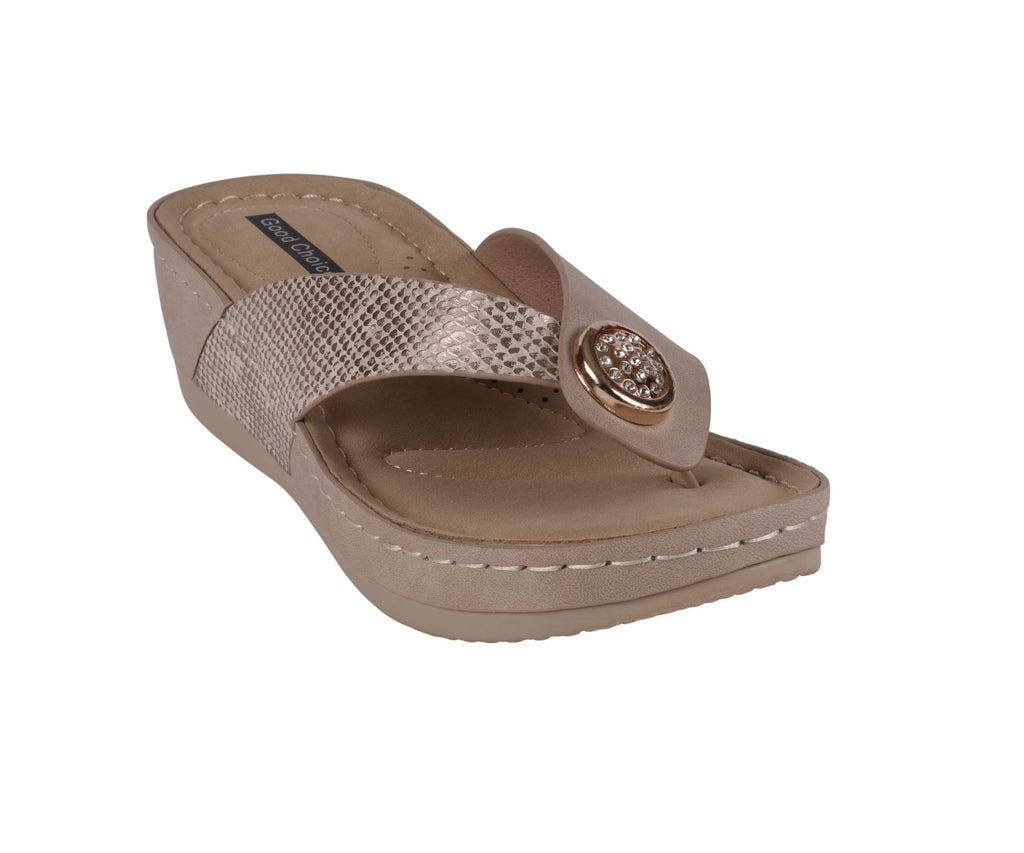 Sandales compensées Dafni bronze pour femme