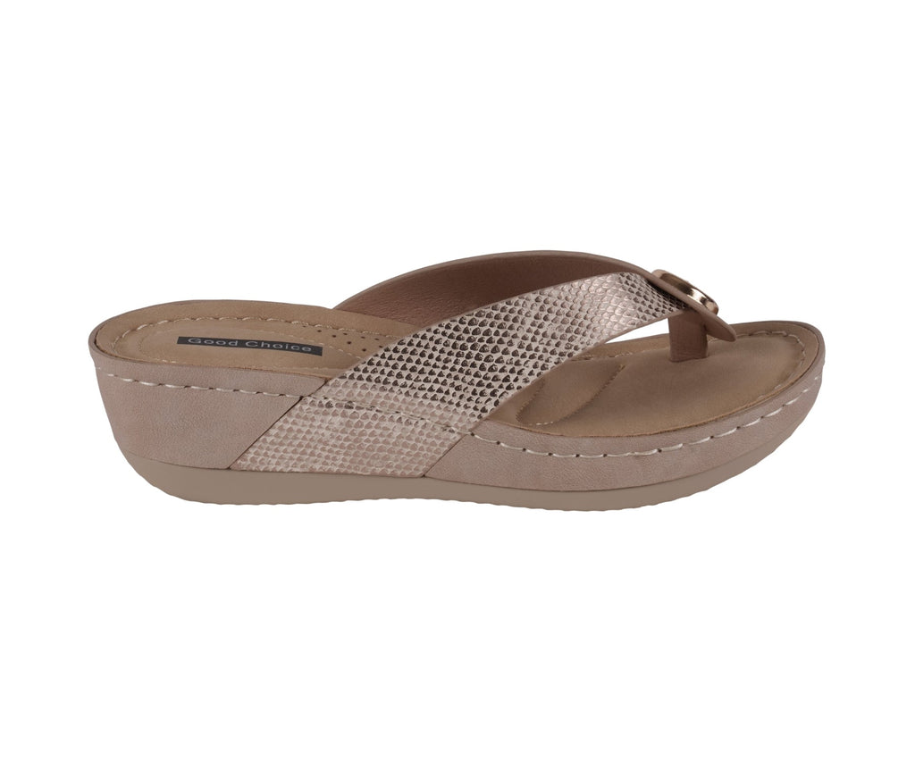 Sandales compensées Dafni bronze pour femme