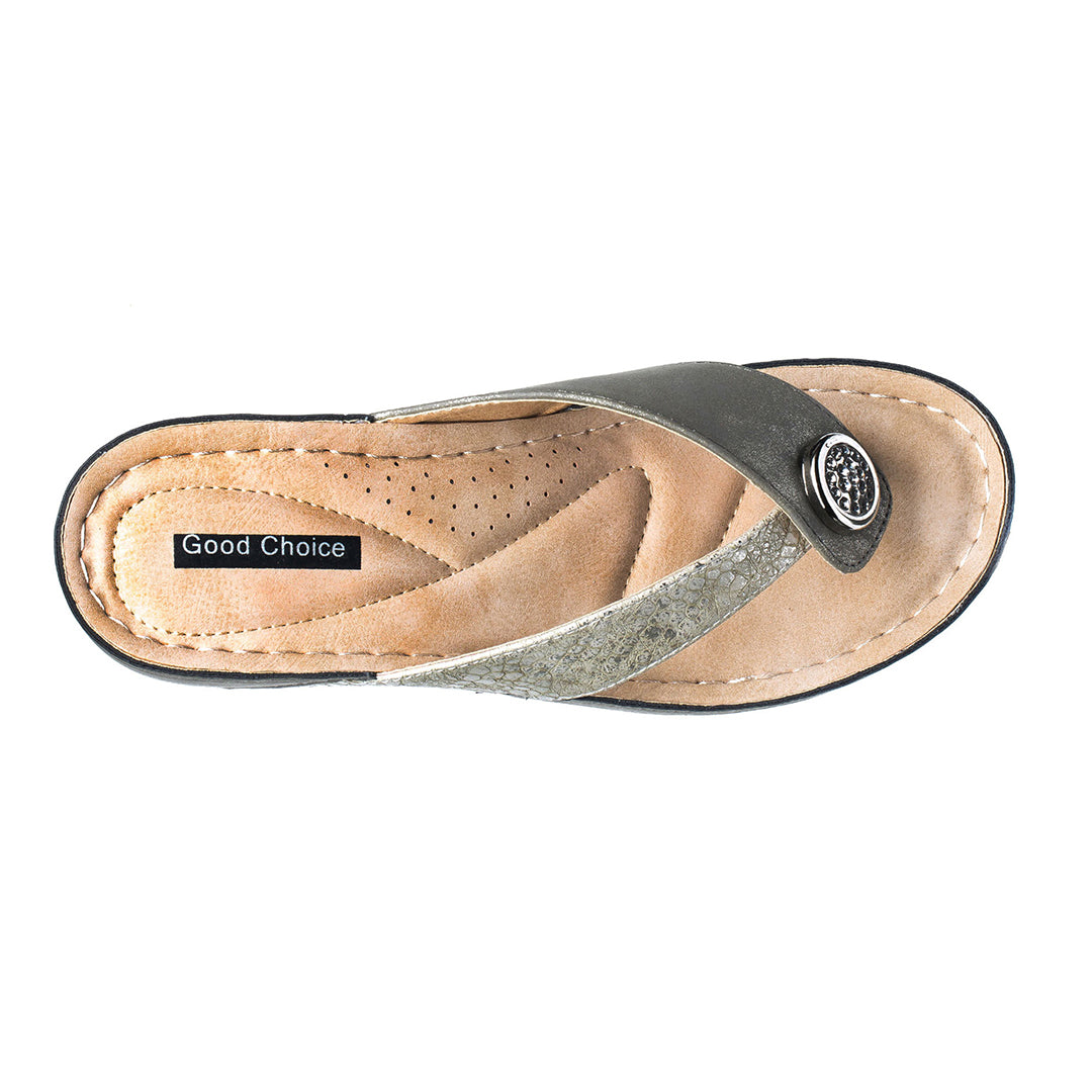 Sandales compensées Dafni kaki pour femme