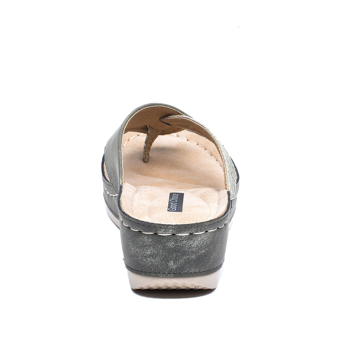 Sandales compensées Dafni kaki pour femme